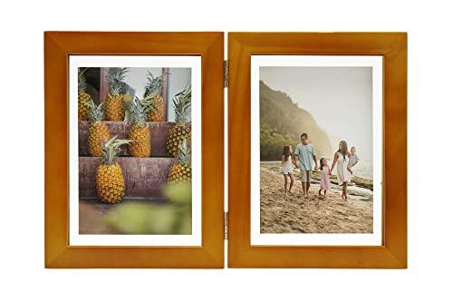 Kenko Photo Frame Requiel Duo 2L 2-Panel Vertical Type Camel Wood Frame PS-RD-2LWT-CA