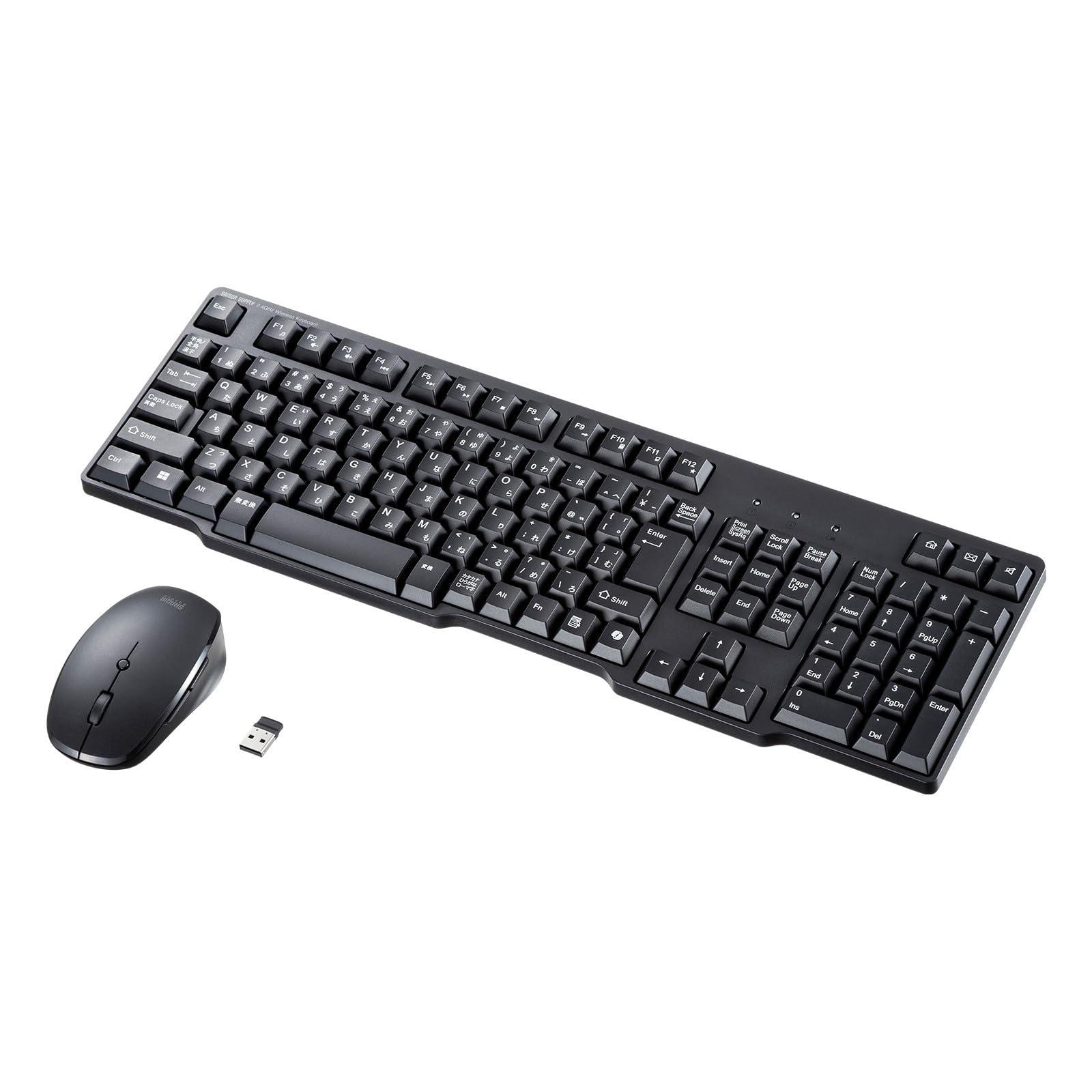 Sanwa Supply Wireless Keyboard with Silent Mouse, USB A Connection, Black SKB-WL40ASETBK