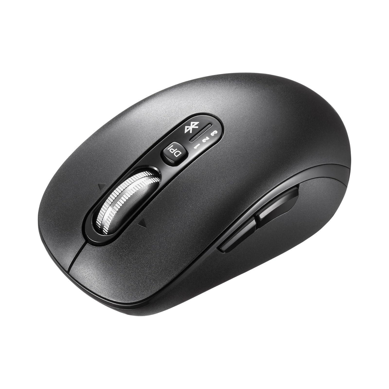 Sanwa Supply Silent Bluetooth Mouse with Tilt Wheel and High-Speed Scrolling, Black MA-BBS529BK