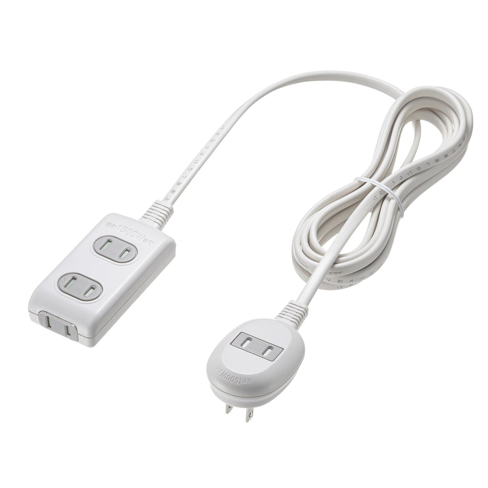 Sanwa Supply Plus 1-Outlet Convenient Tap 2P・3 Outlets + 1 Outlet・3m White TAP-B9-3K