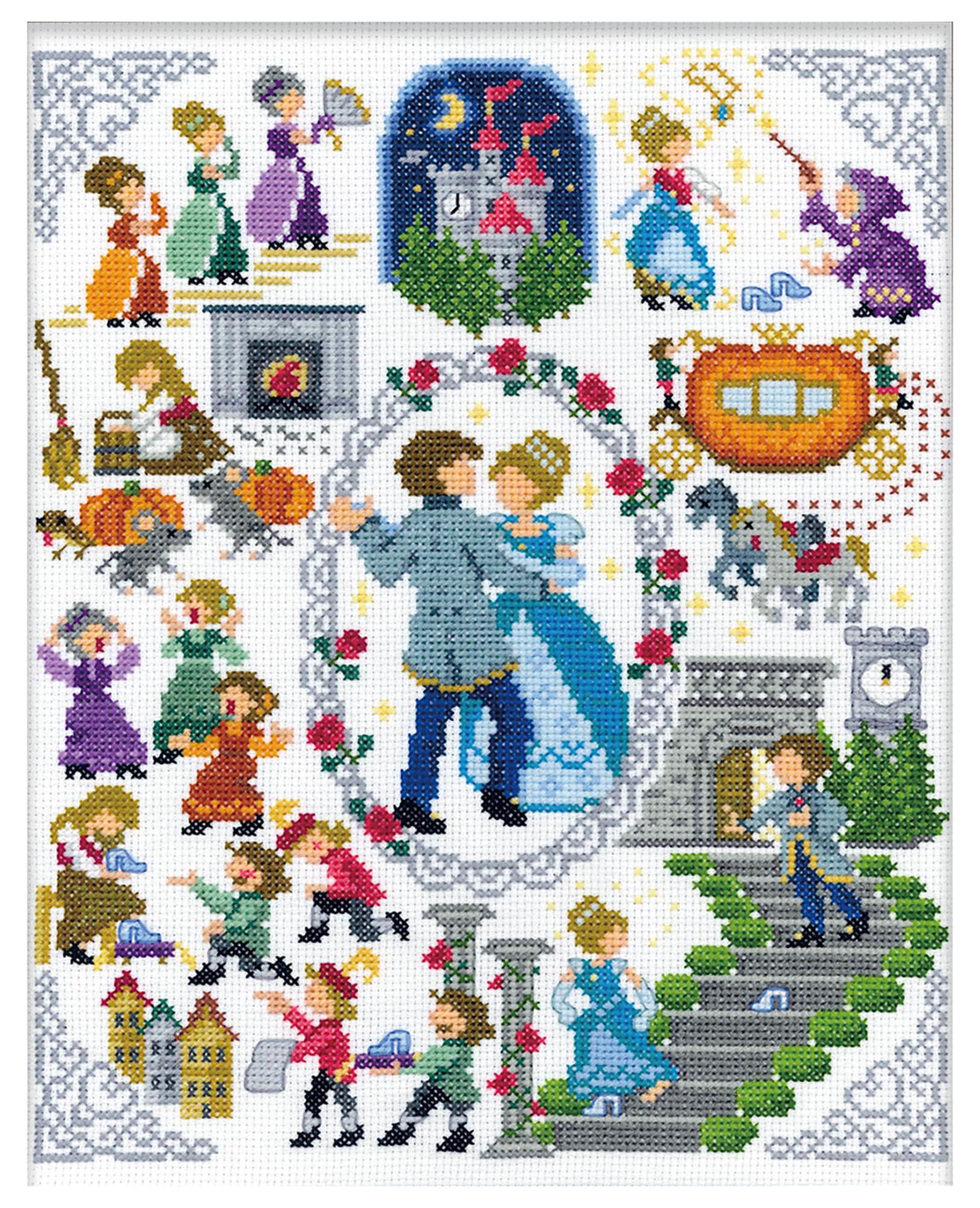 Olympus Silk Embroidery Kit Cross Stitch Nostalgic Story Design by Nitka Cinderella 7594 ※Frame (W-58 / W-59) sold separately.