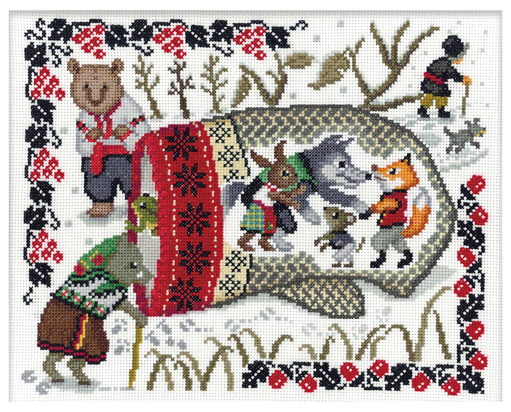 Olympus Silk Embroidery Kit Cross Stitch Nostalgic Story Design by Nitka Mittens 7597 ※Frame (W-58 / W-59) sold separately.