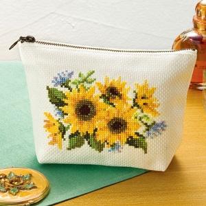 Olimpas Silk Embroidery Kit “Gentle Floral Embroidery Accessories” No.9020 Pouch・Sunflower