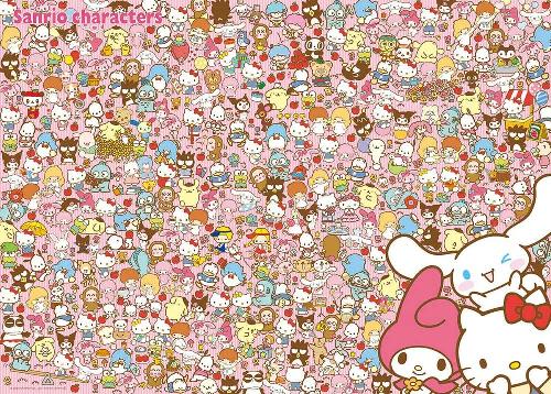 Beverly 600-Piece Jigsaw Puzzle Find Your Favorite Sanrio Characters! (38×53cm) 66-221