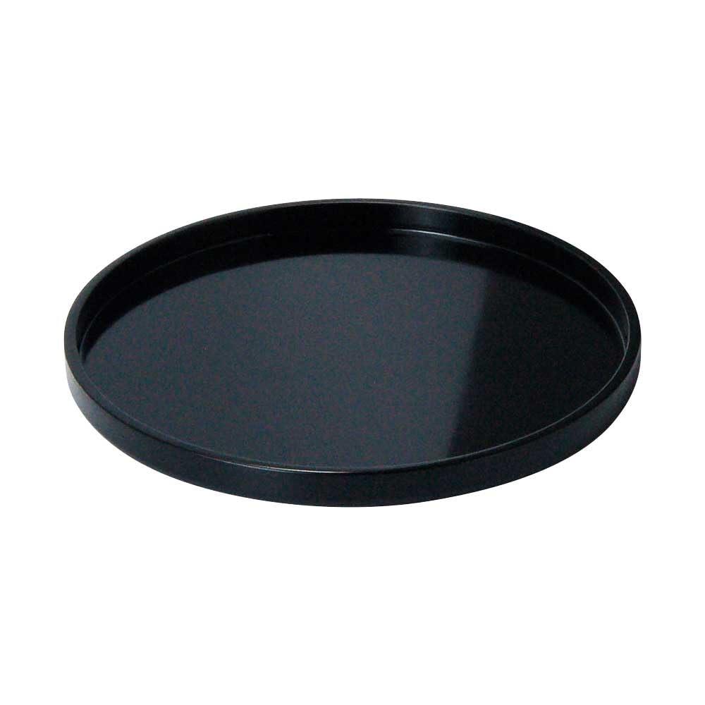 Yamaco Yumi Commercial Use Wooden Wappa Round Tray (Black Lacquered Cashew) φ18 yamaco17355