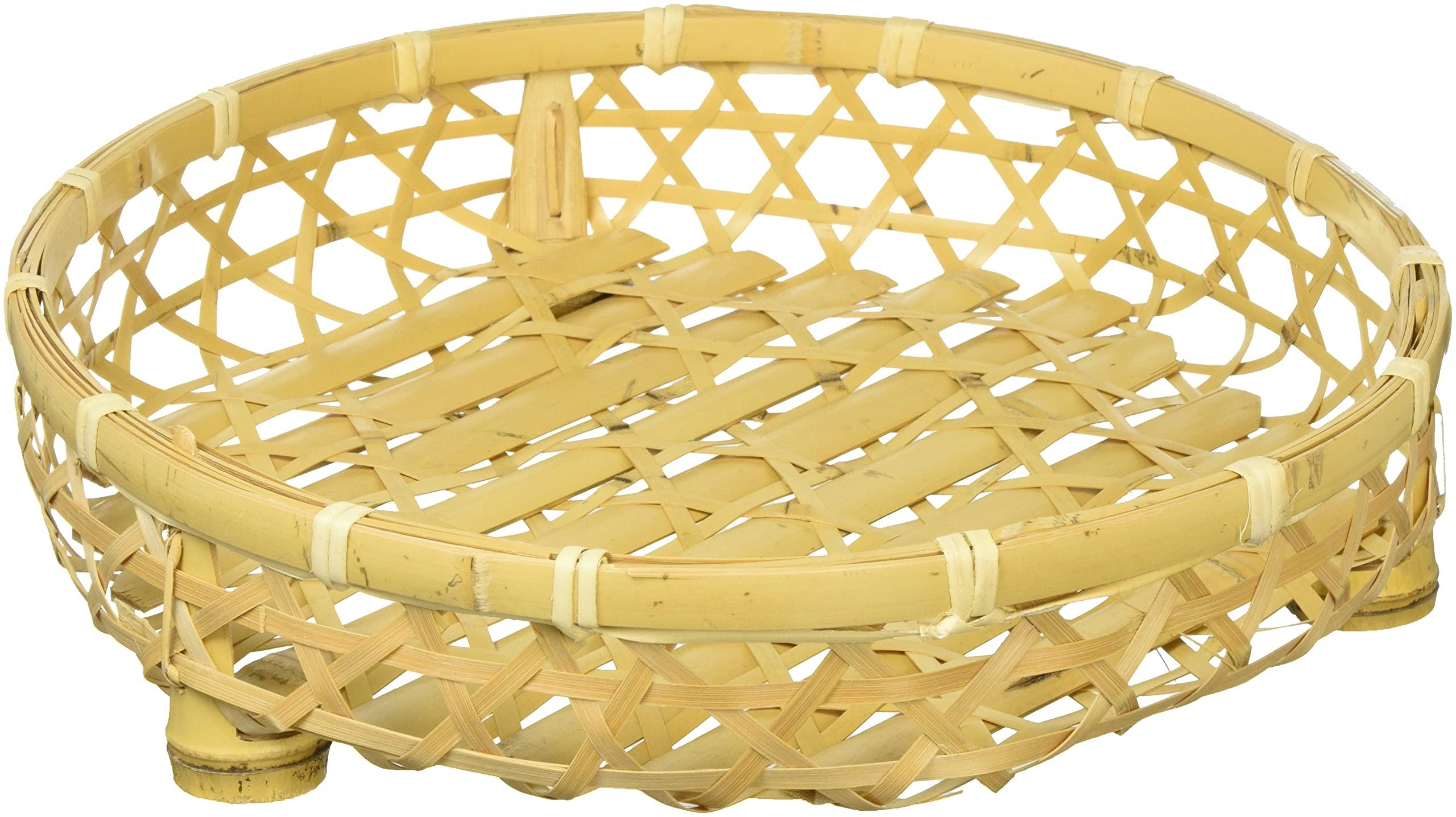 Yamaco Yumi Commercial Use Bleached Bamboo Appetizer Basket with Stand 1 Shaku yamaco23338