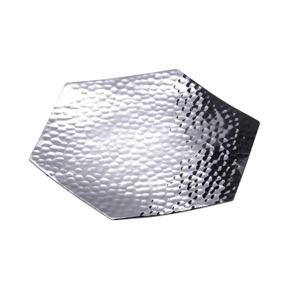 Yamaco Yumi Commercial Use Stainless Hammered Finish Serving Dish Tortoise Shell Pattern Small yamaco29086