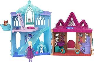 Mattel Disney Frozen Disney Frozen: Arendelle's Animals Elsa and the Ice Castle Deluxe Dress-Up Doll & House Pretend Play Play Set with 1 Mini Doll Ages 3+ Blue JFG28