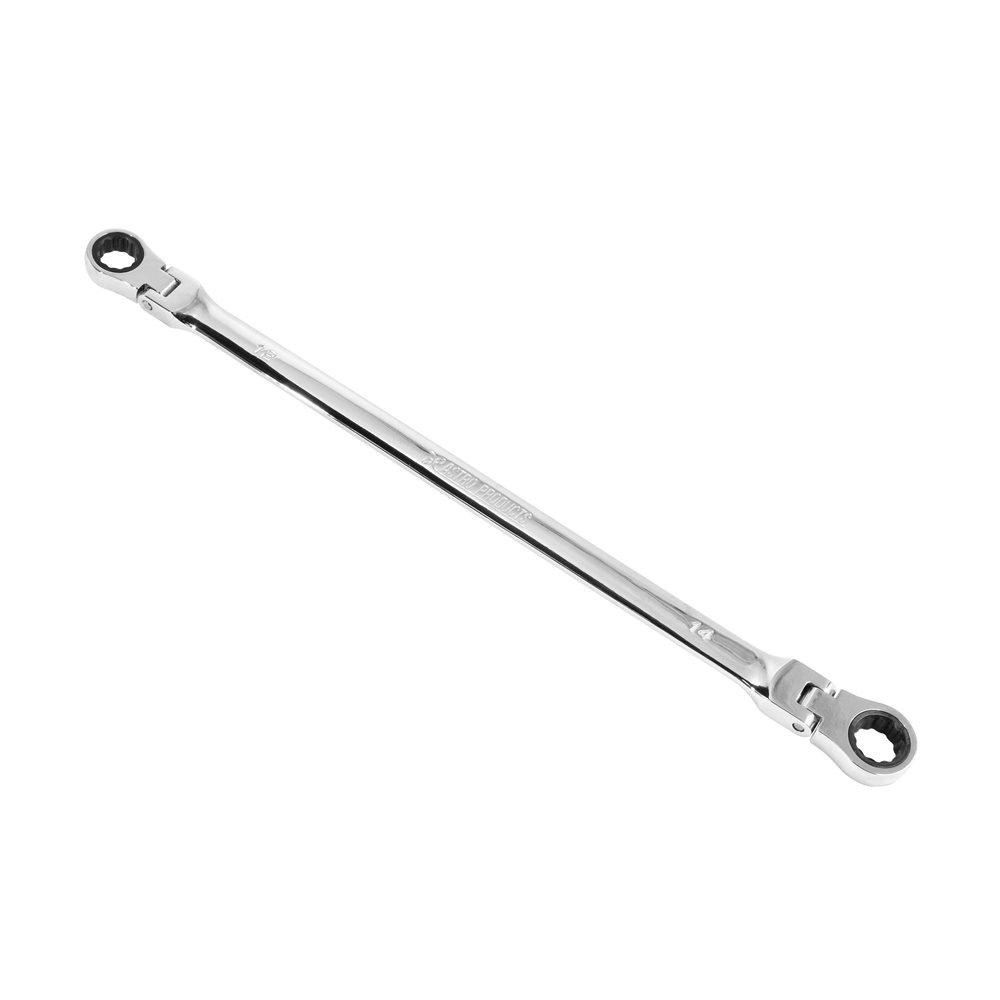 Astro Products Long Double Flex Ratchet Combination Wrench 12×14mm | Wrench Ratchet Combination Wrench Double Long Gear Wrench Gear Final Tightening Temporary Tightening Flex Swivel 72-Tooth Maintenance DIY Repair Construction Inspection