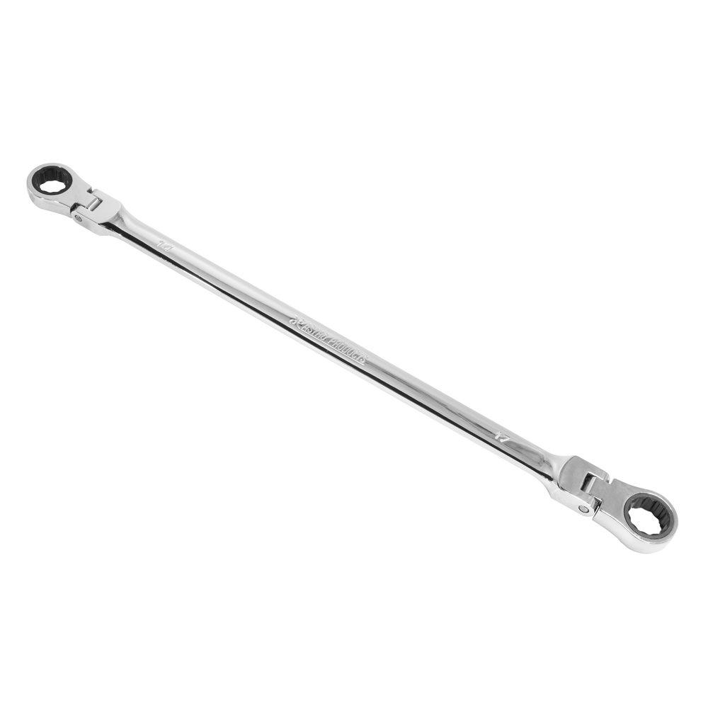 Astro Products Long Double Flex Ratchet Combination Wrench 14×17mm | Wrench Ratchet Combination Wrench Double Long Gear Wrench Gear Final Tightening Temporary Tightening Flex Swivel 72-Tooth Maintenance DIY Repair Construction Inspection