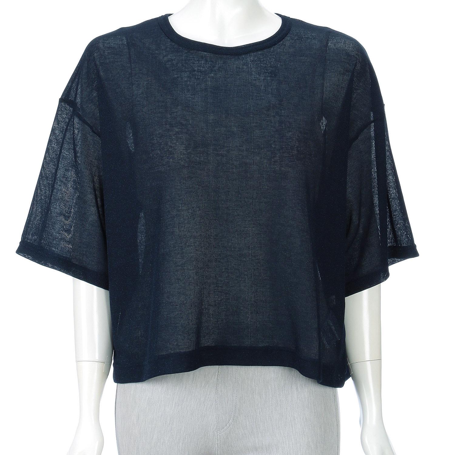 Sheer Lamé Ribbed Pullover
