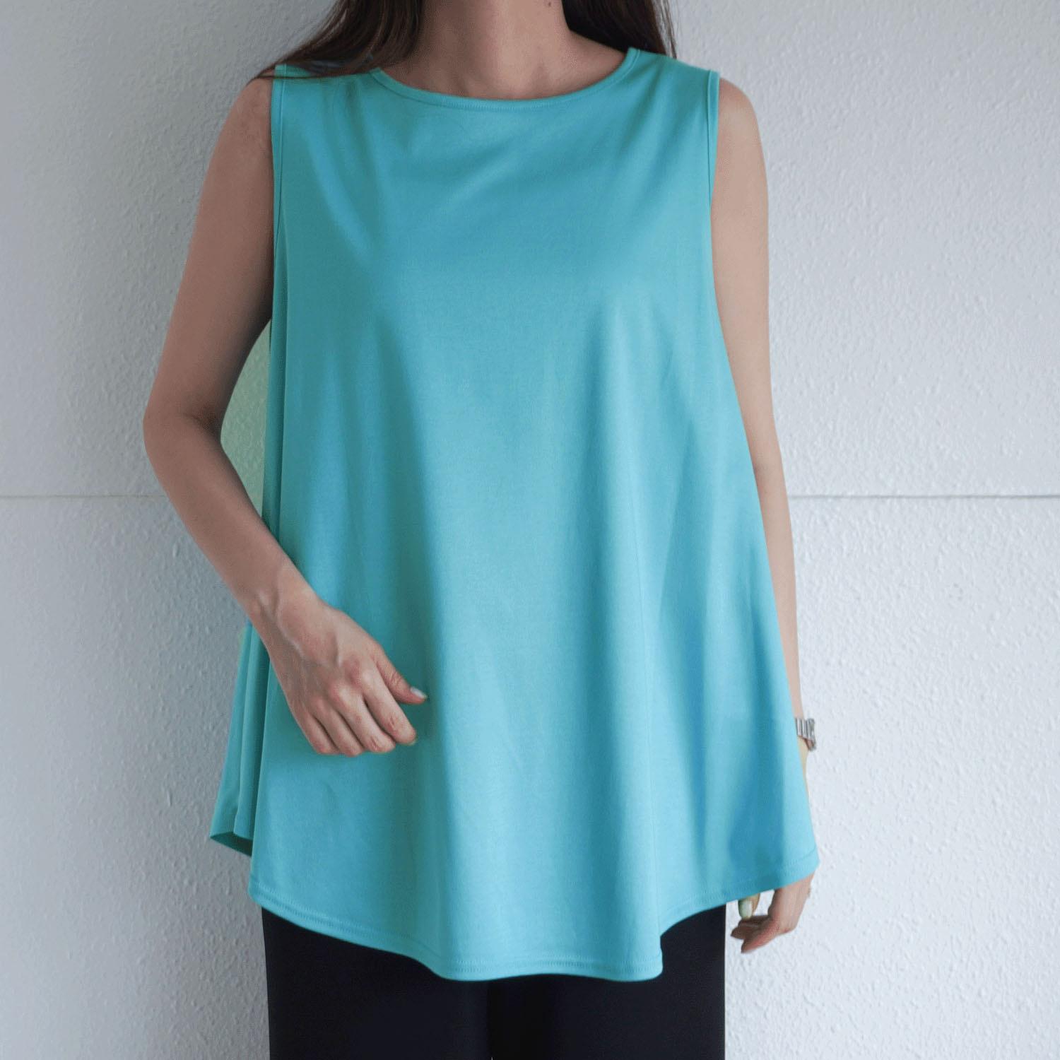 Nano Sheer Drape Sleeveless Knit Top