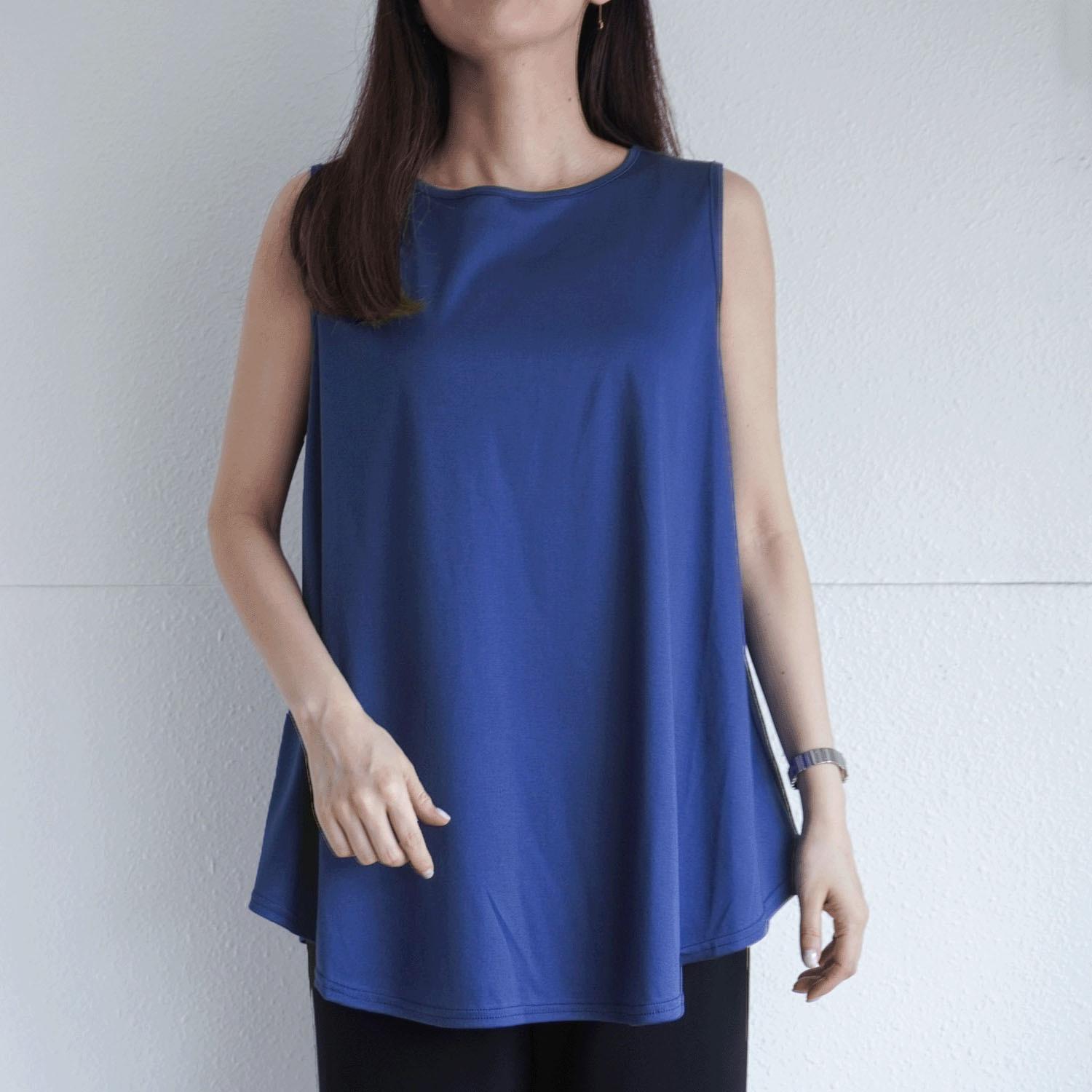 Nano Sheer Drape Sleeveless Knit Top