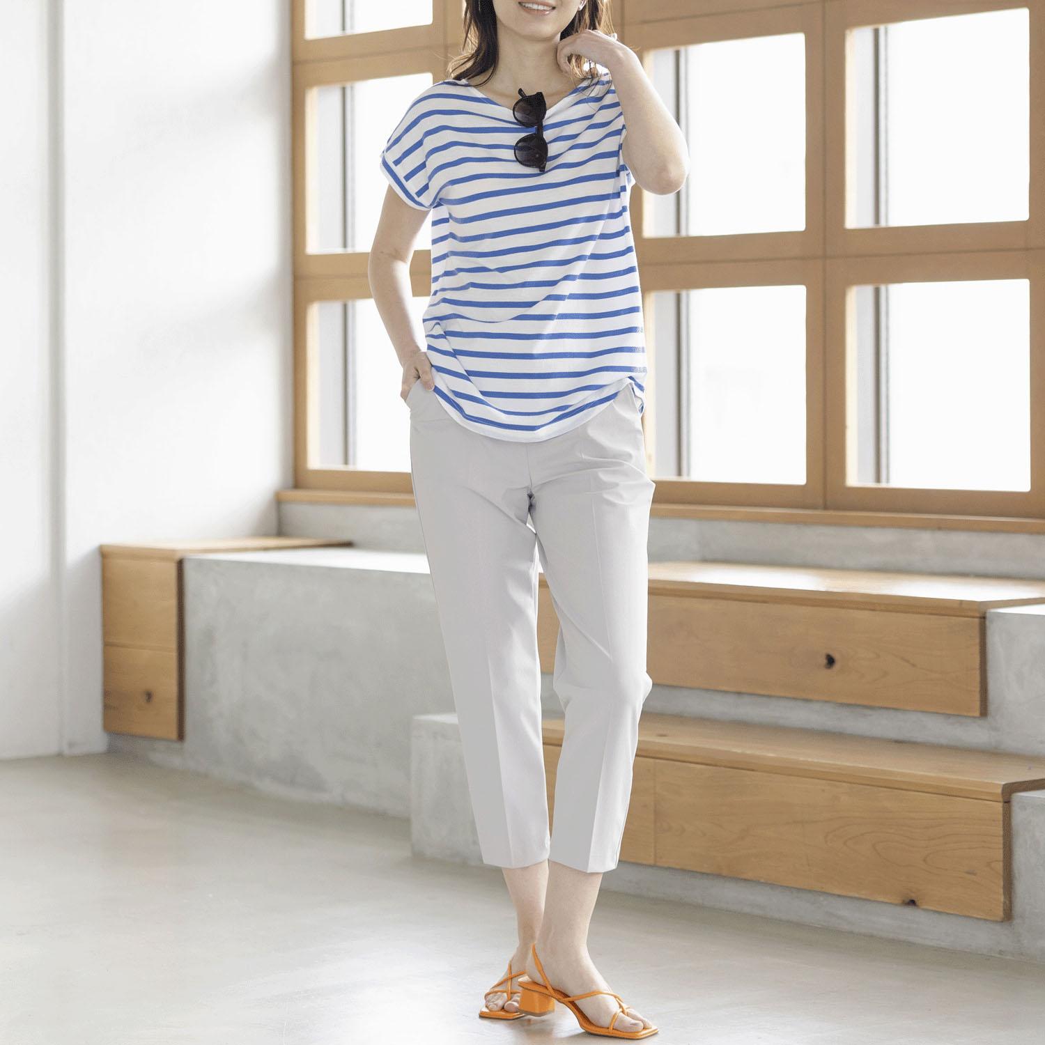 TAKUMIBA Sara Dry Front Pocket Cropped Tapered Pants Gray LL (2L)