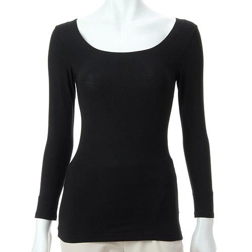 Silky-Soft Premium Innerwear Round Neck 3/4 Sleeve M/L Jouaie Black M