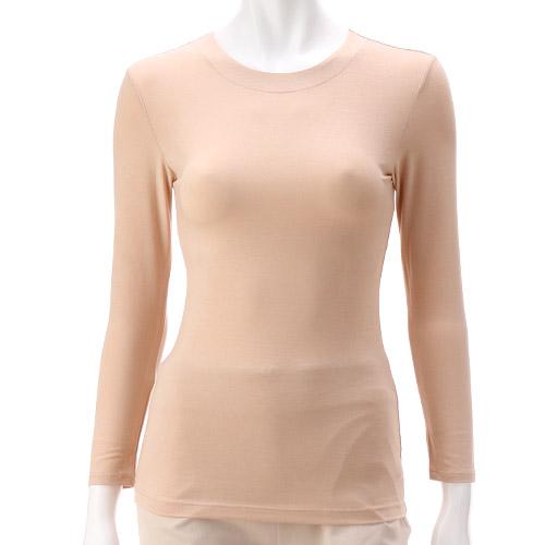 Silky-Smooth Premium Innerwear Narrow Collar, 3/4 Sleeve M/L Jouaie Beige M
