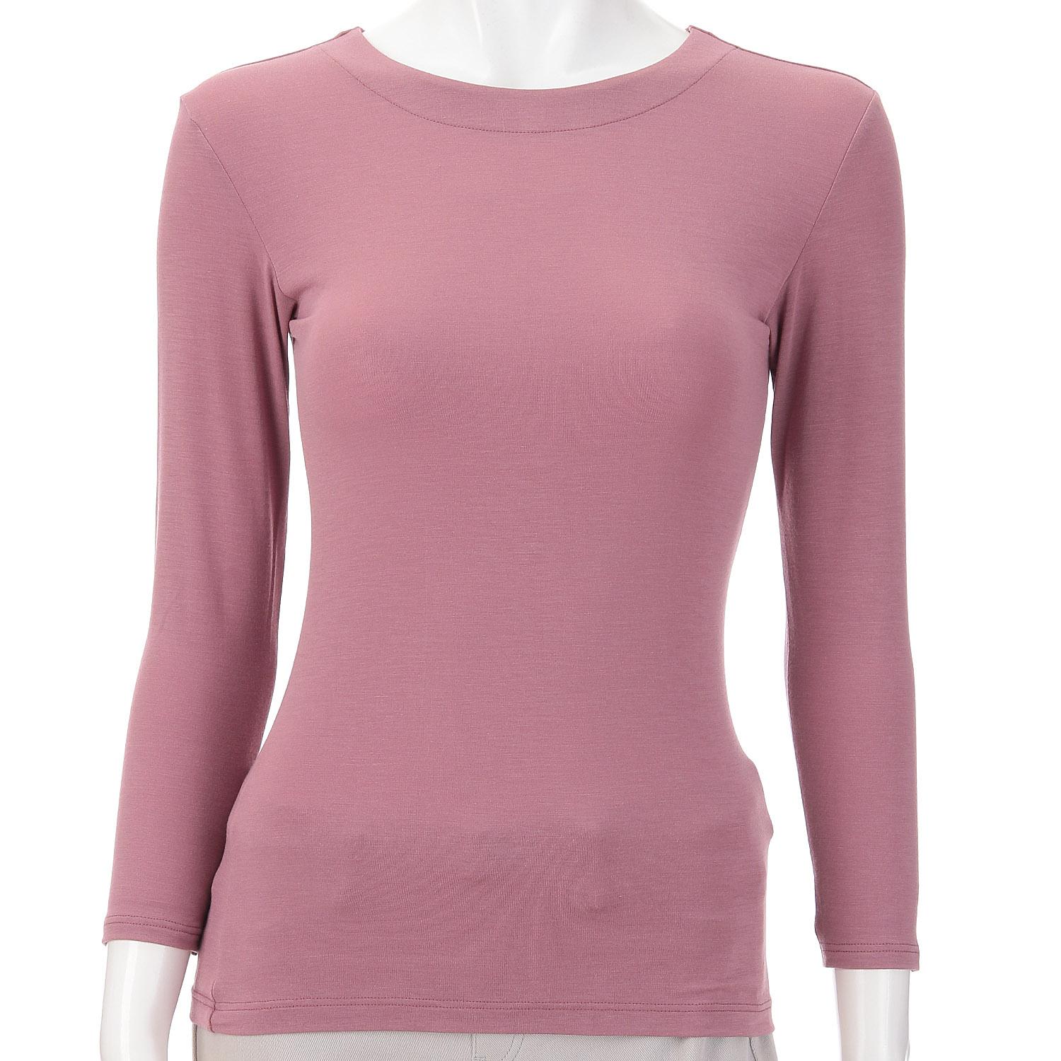 Silky-Smooth Premium Innerwear Narrow Collar, 3/4 Sleeve M/L Jouaillie Bordeaux L