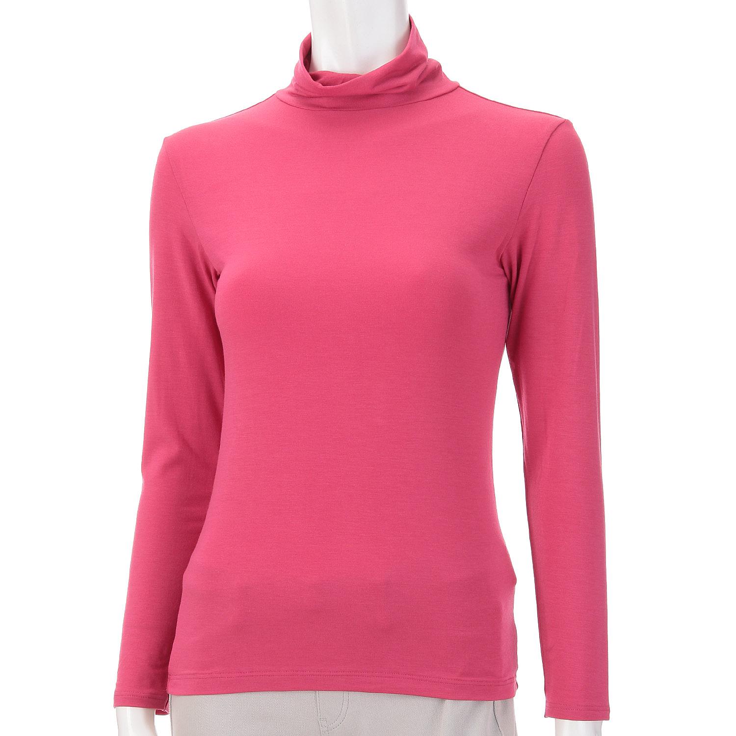 Ultra-Soft Premium Innerwear Turtleneck Long Sleeve M/L Jouaie Magenta M