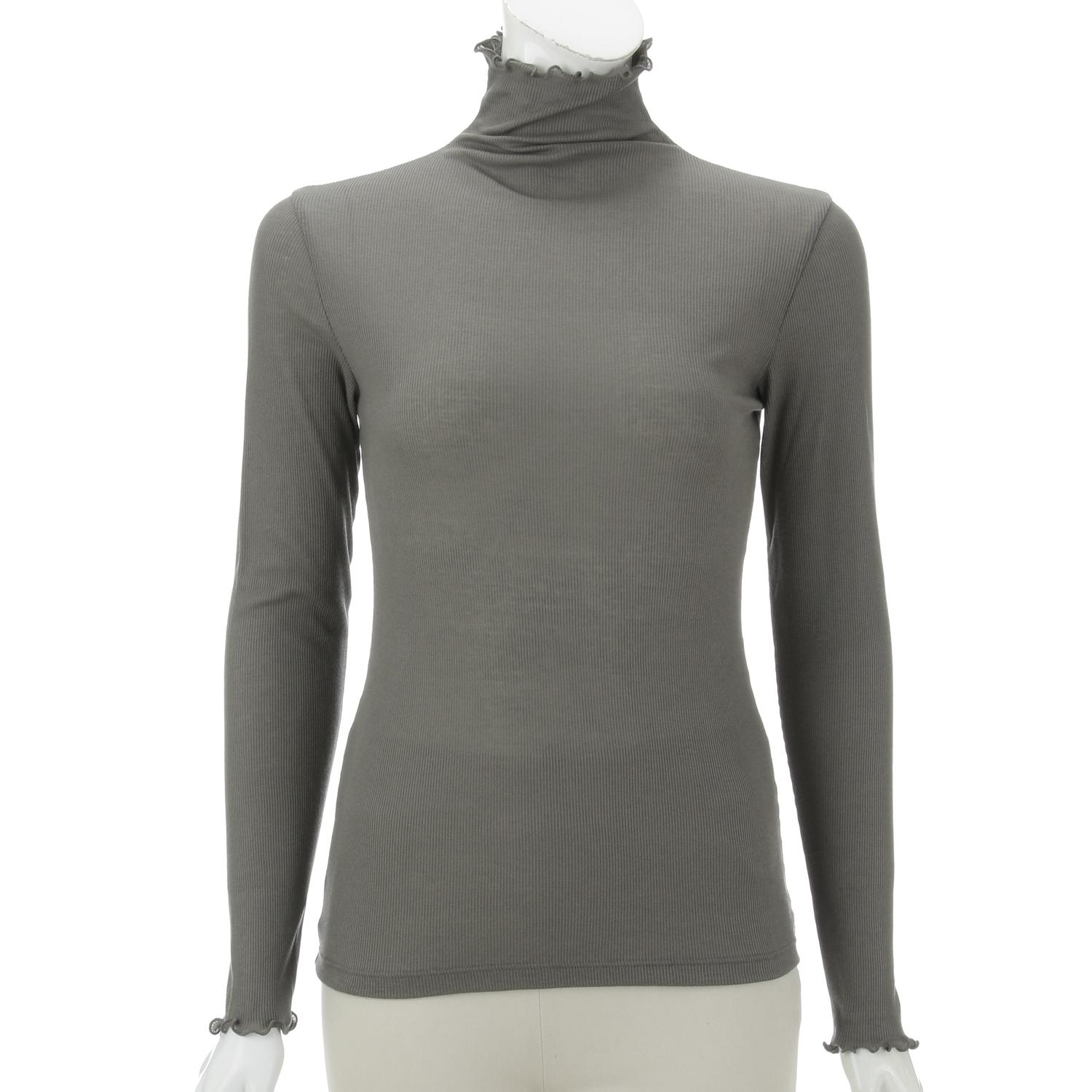 Joyeu Fluffy Ribbed Bottleneck Long Sleeve Innerwear Khaki L