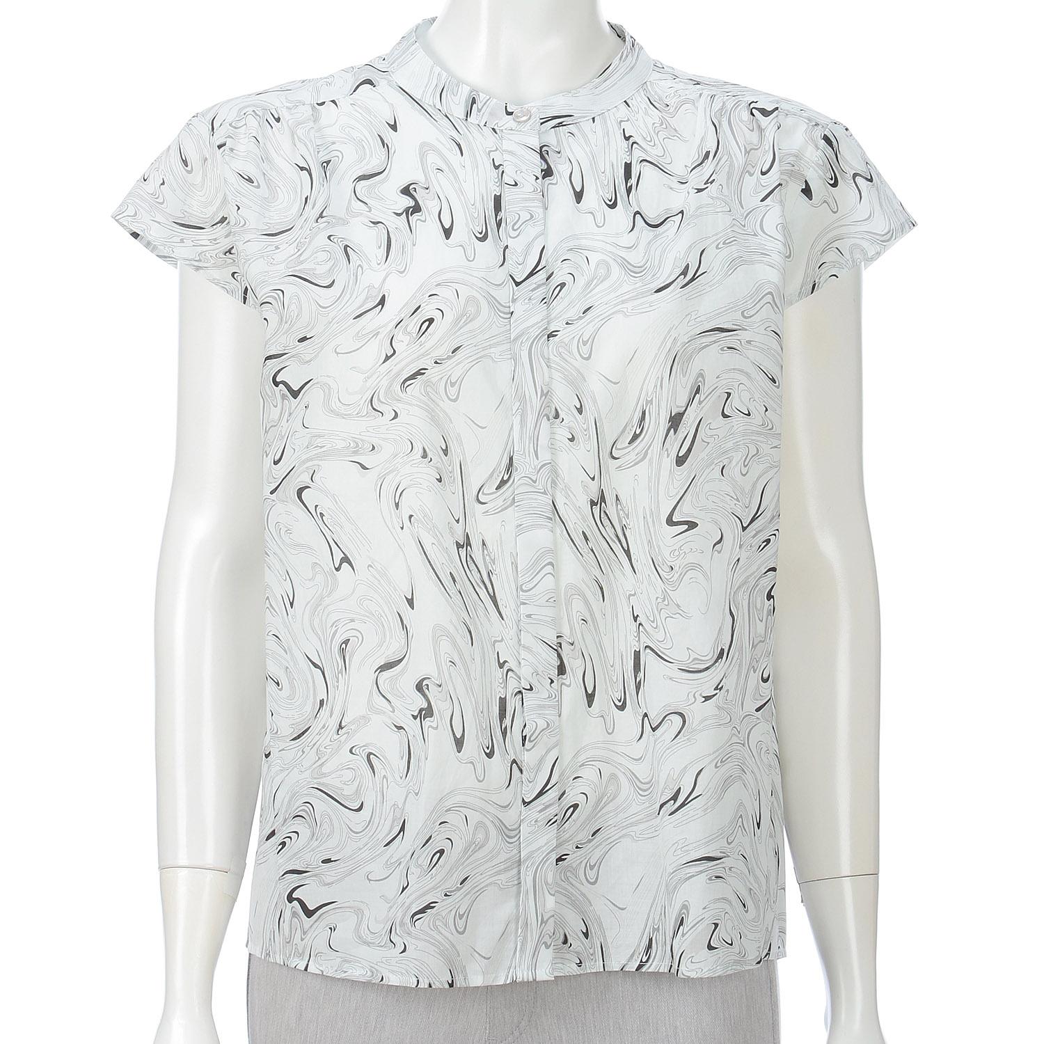 Marble-Print Pullover