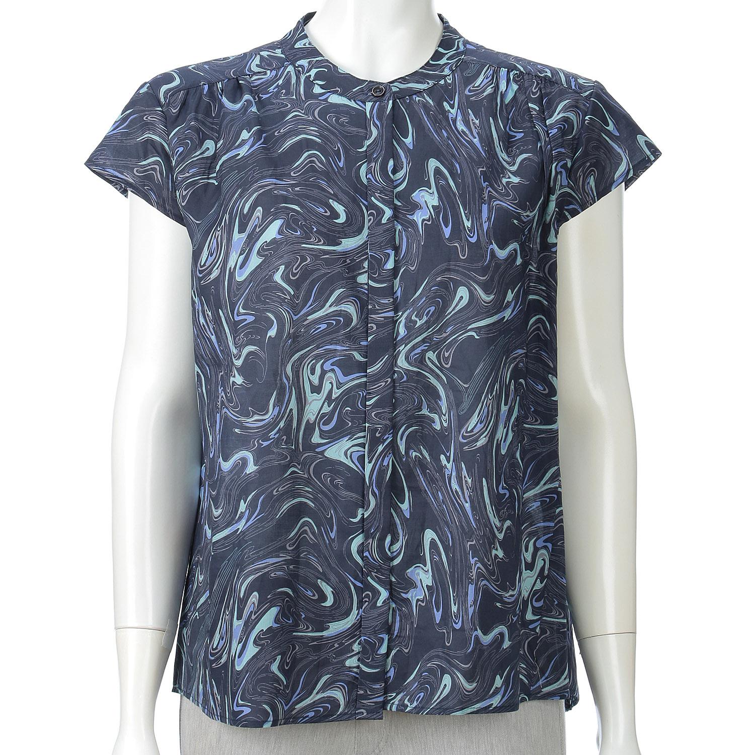 Marble-Print Pullover