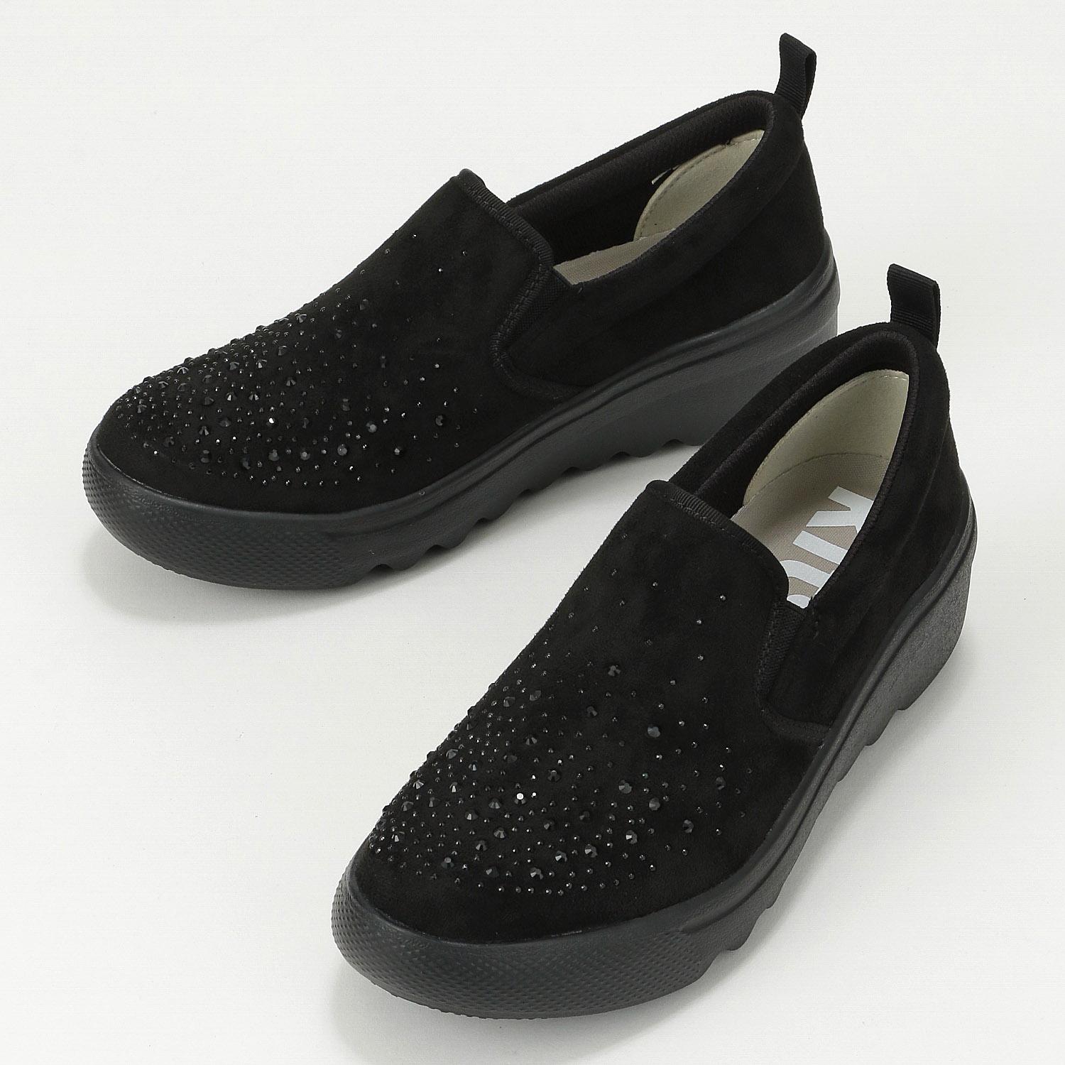 Kitson Beaded Slip-On Sneakers 1512 Black LL (2L)