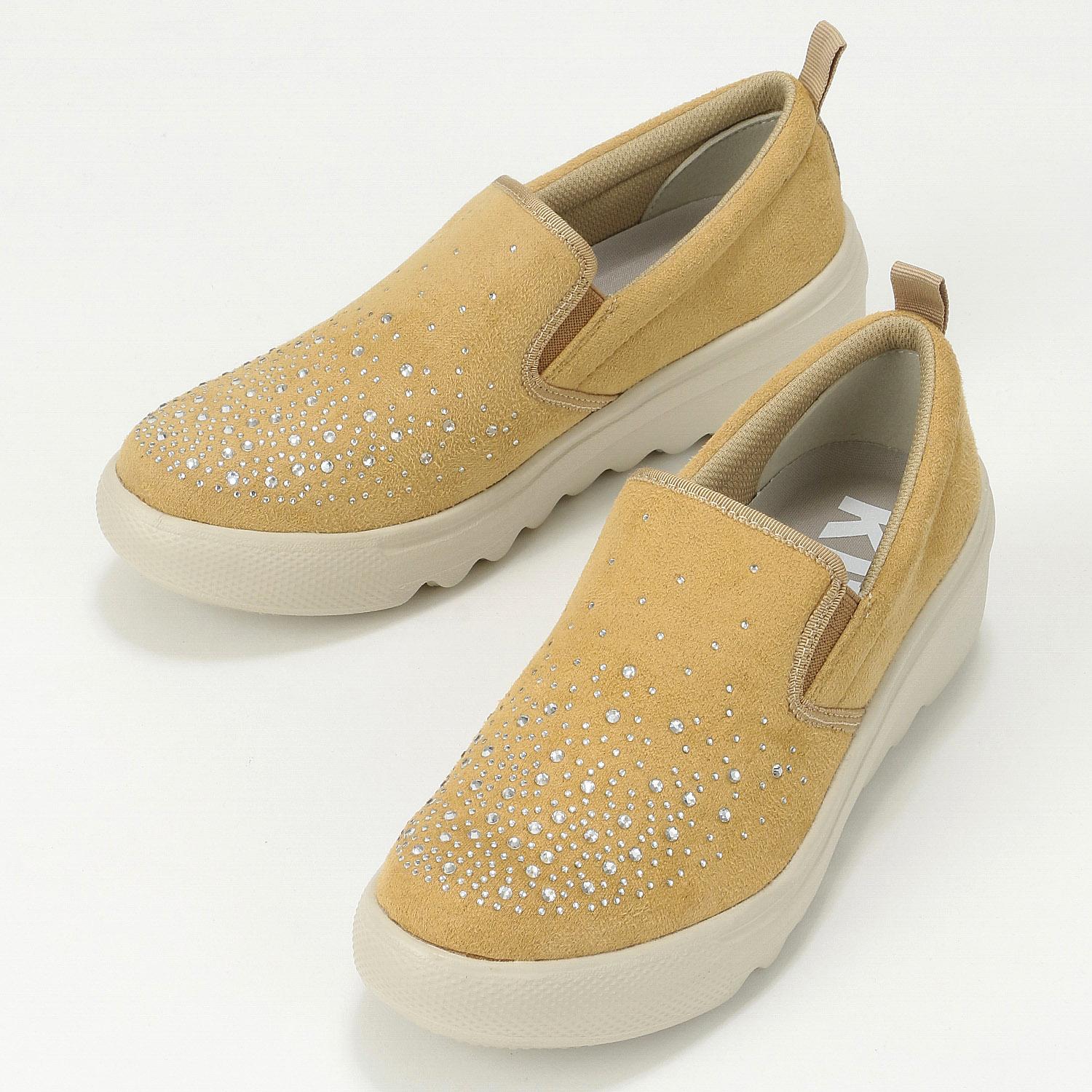 Kitson Beaded Slip-On Sneakers 1512 Beige LL (2L)