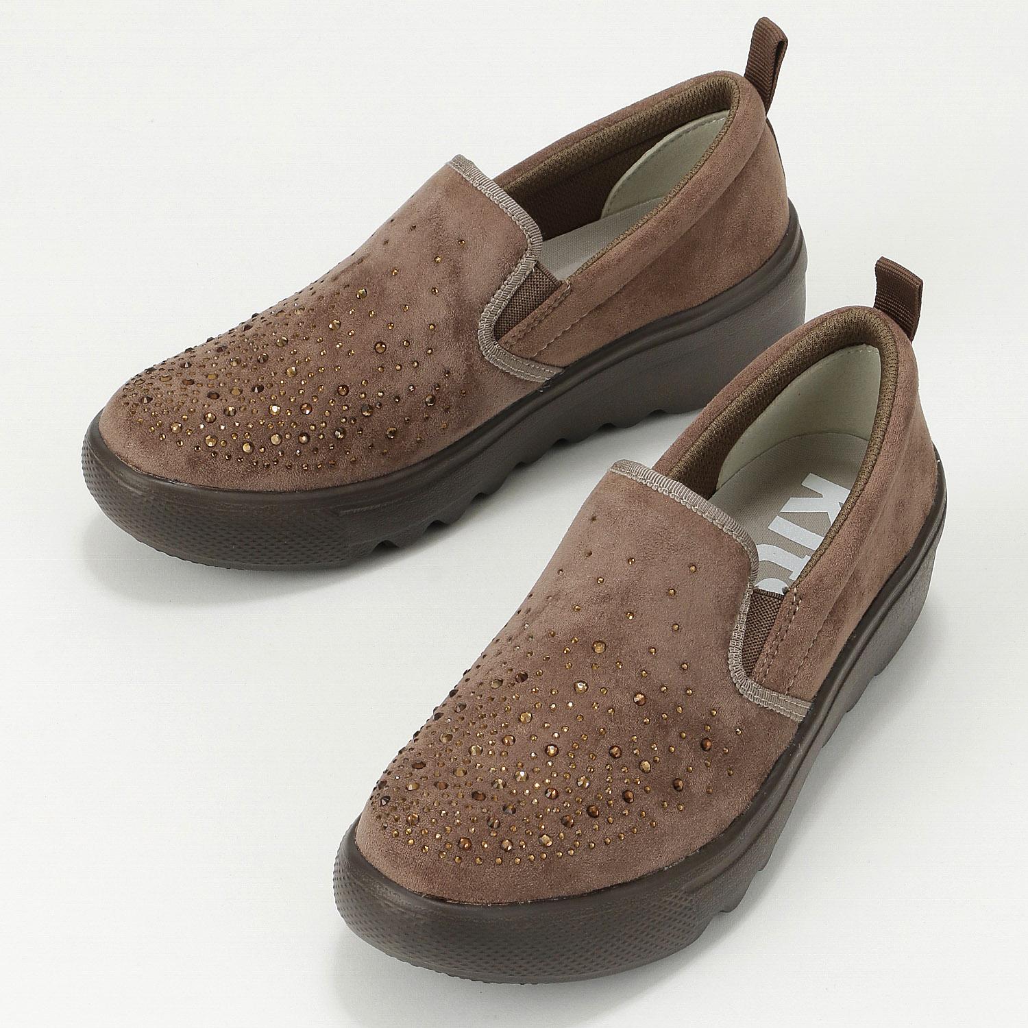 Kitson Beaded Slip-On Sneakers 1512 Taupe LL (2L)