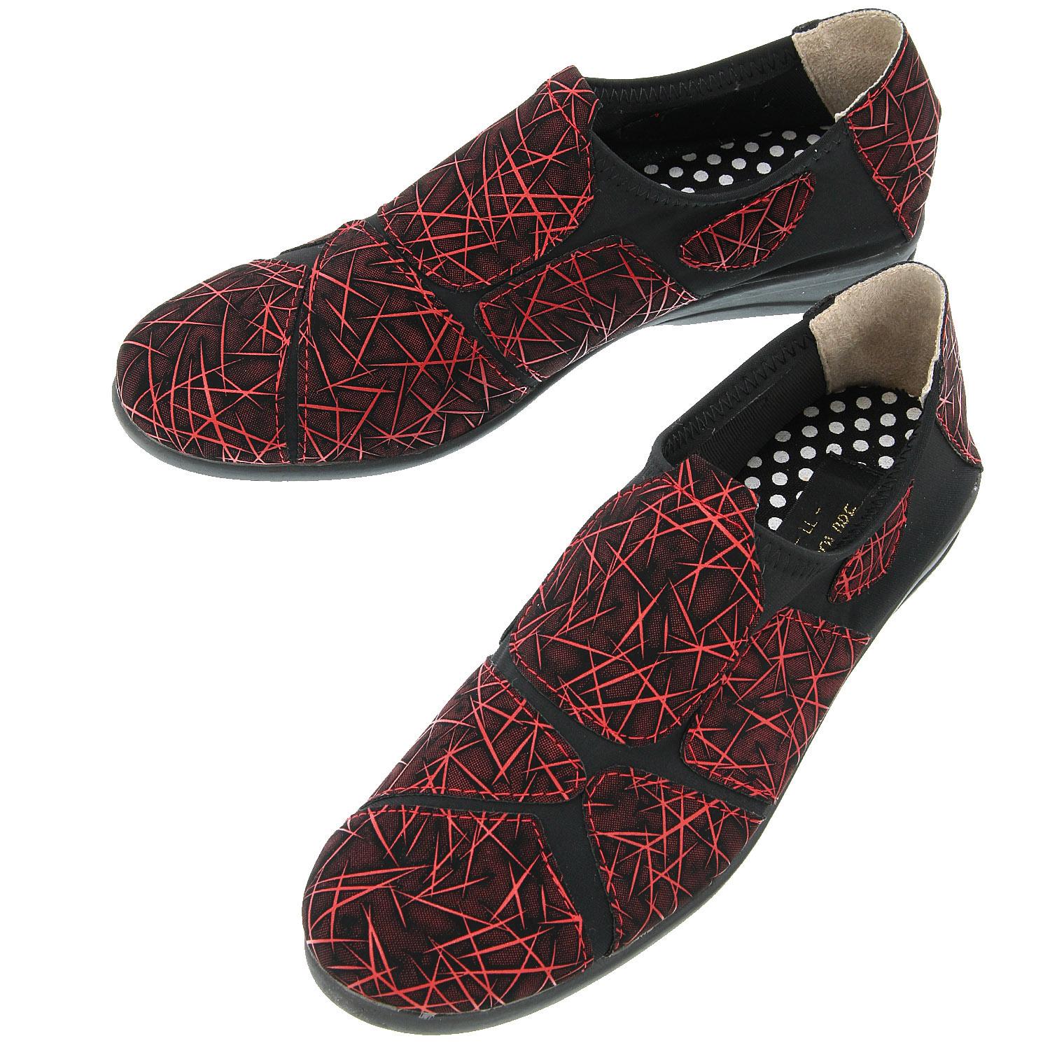 POPOLARE Super Stretch Shoes Streamlined Pattern Red LL (2L)