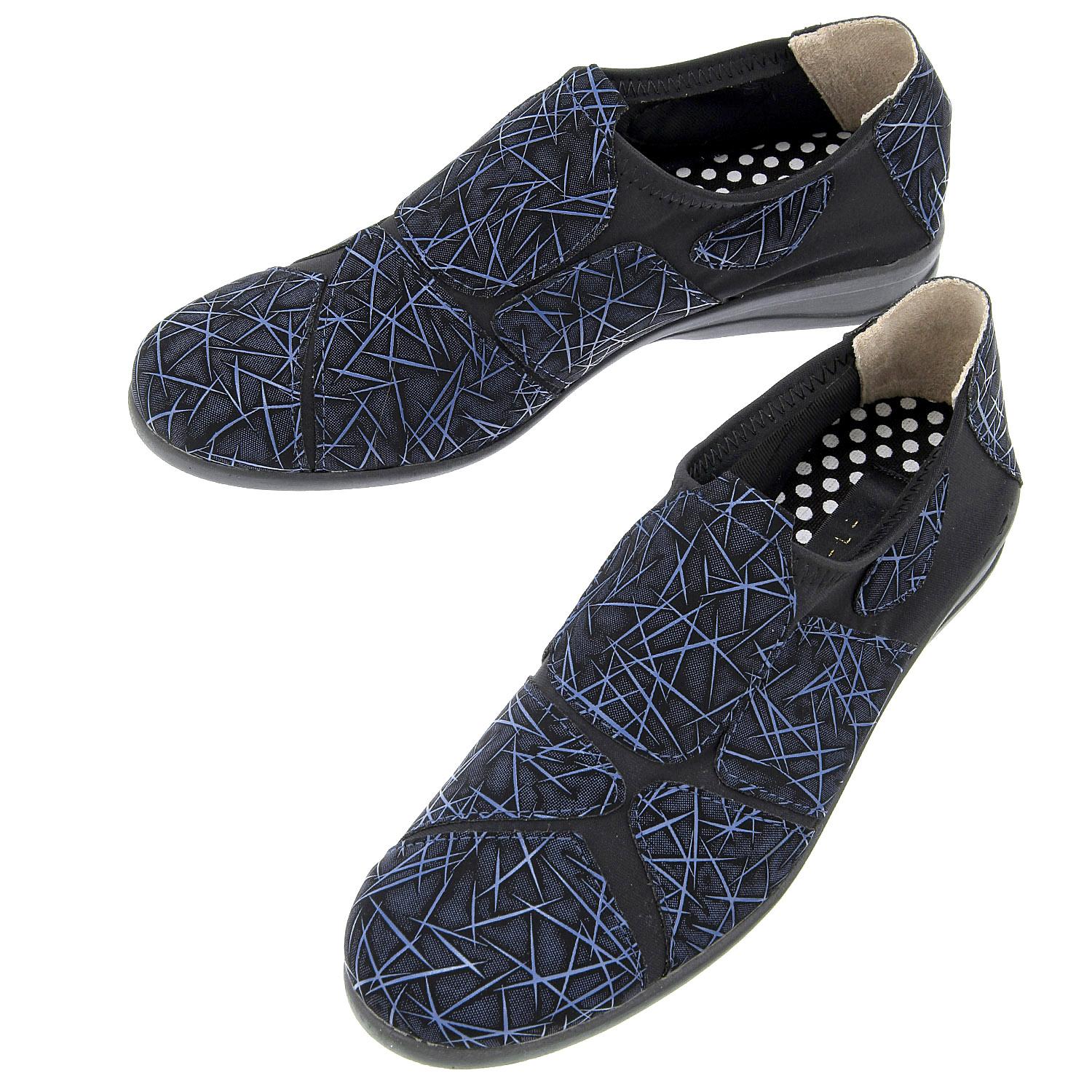 POPOLARE Super Stretch Shoes Streamlined Pattern Blue M