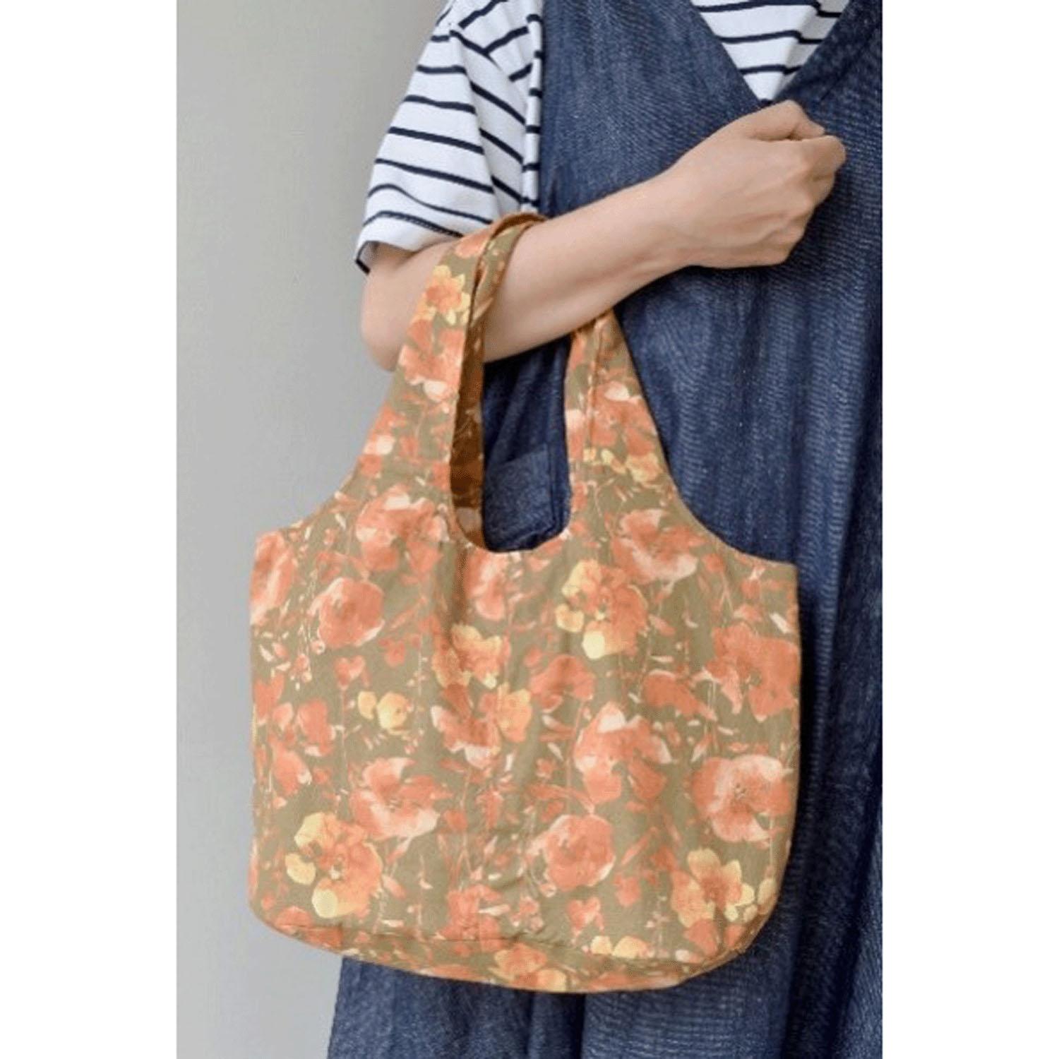 Homeworking Flower Center Tote Bag - Beige