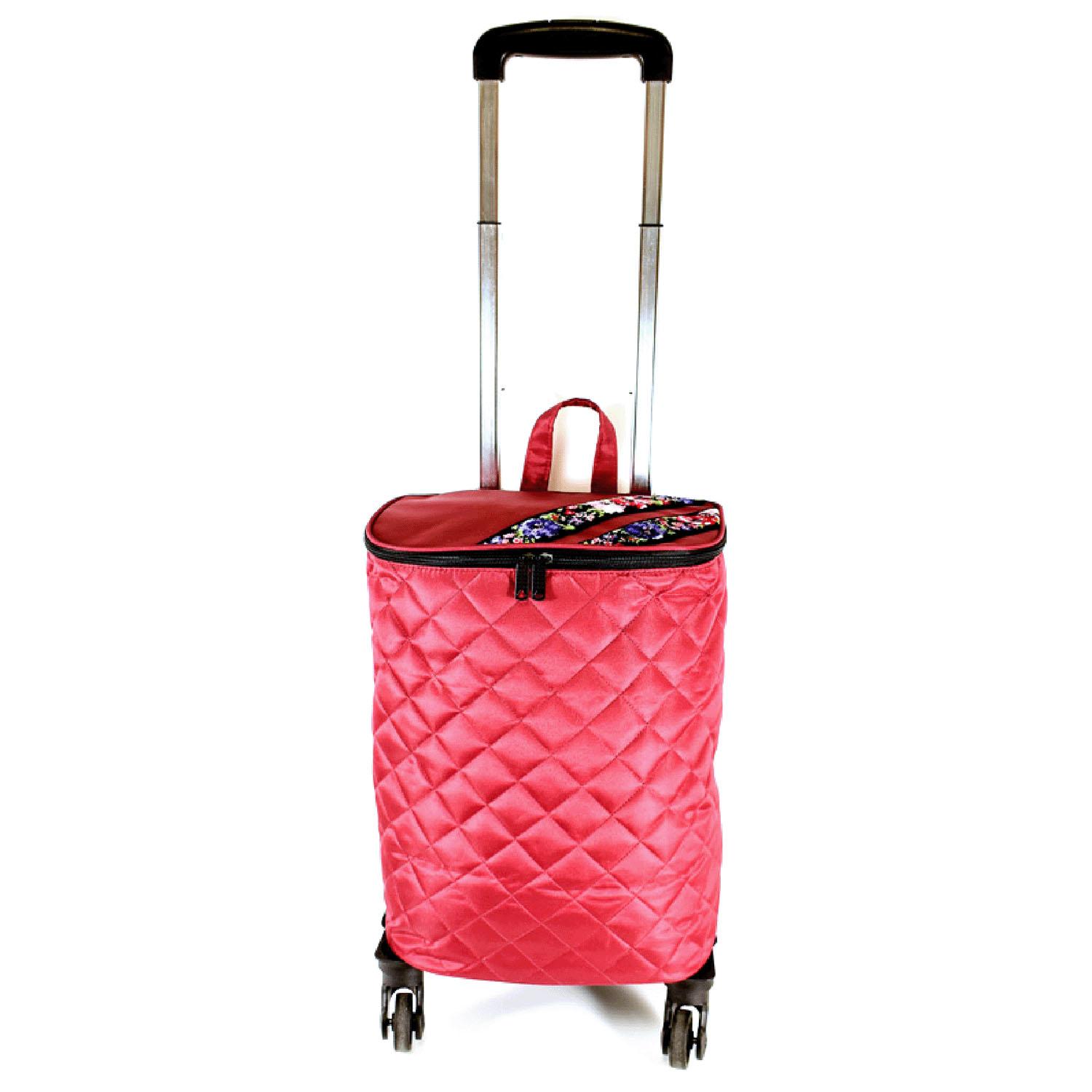 Chenille-Trimmed Cart with 4 Wheels