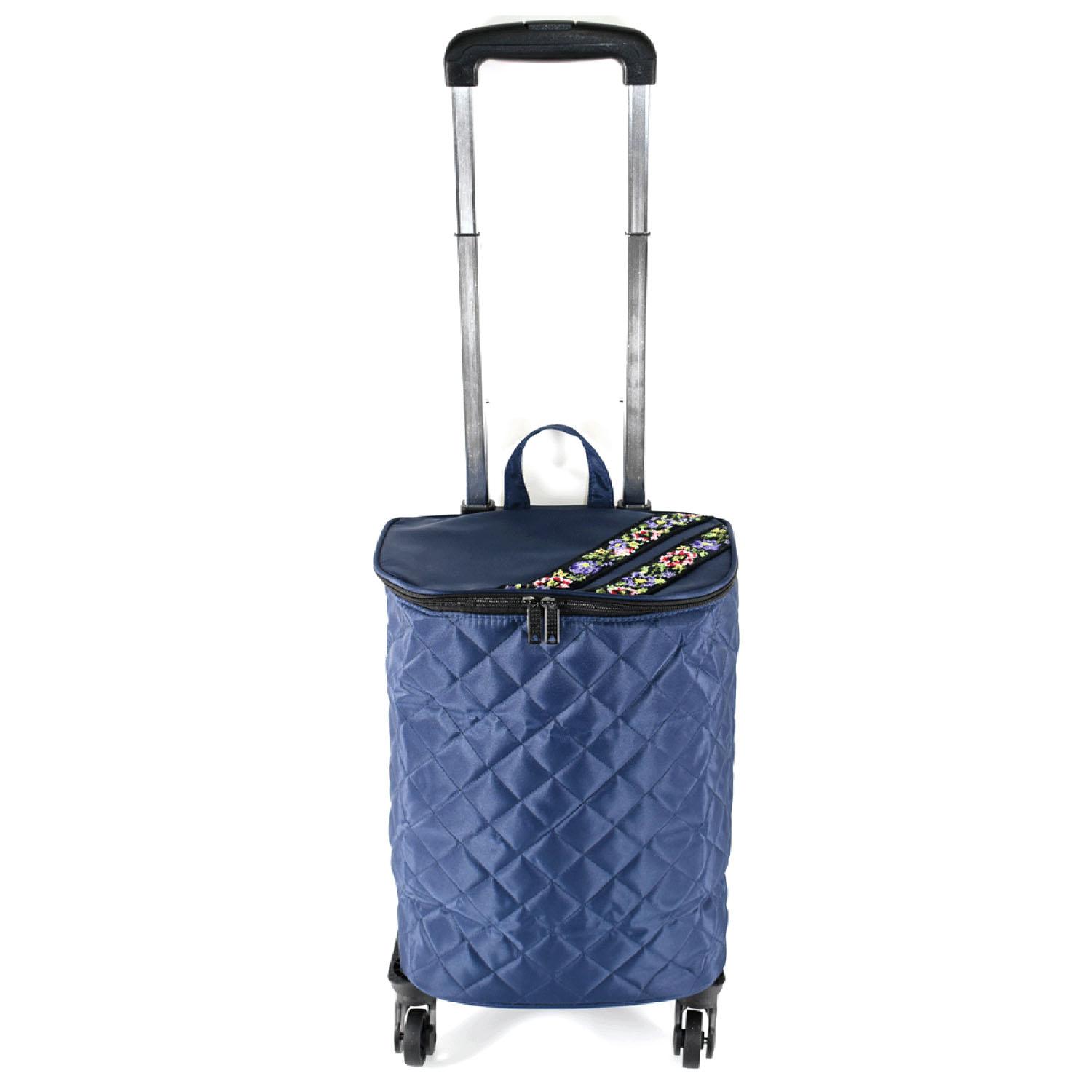 Chenille-Trimmed Cart with 4 Wheels