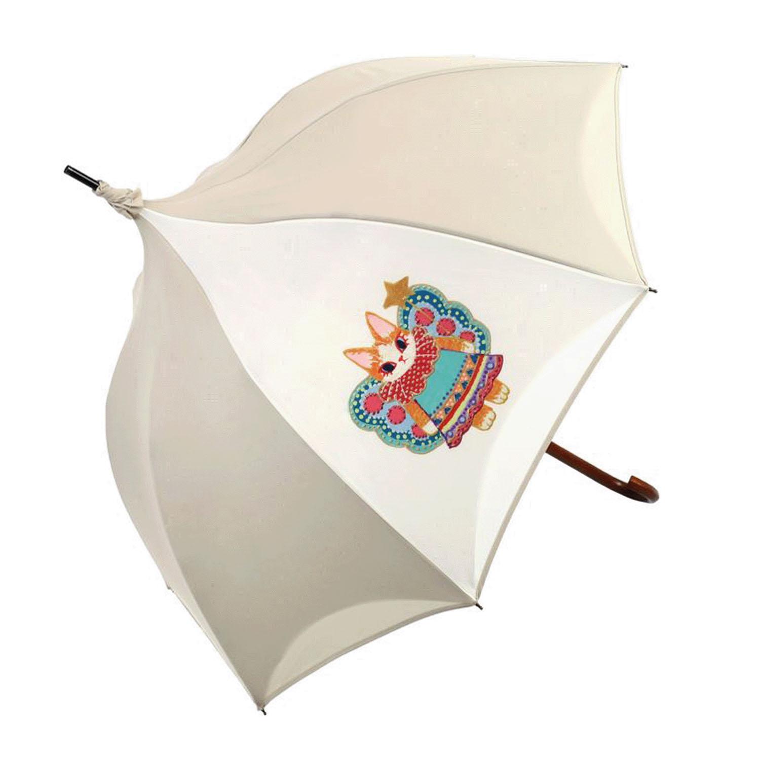 Fukushima Gosenyu Collaboration Fairy Cat Sunny & Rainy Long Umbrella (Pagoda Style)