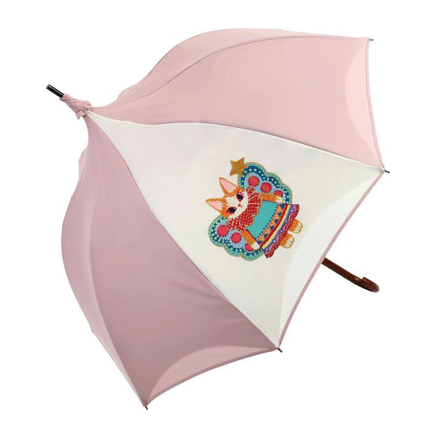 Fukushima Gosenyu Collaboration Fairy Cat Sunny & Rainy Long Umbrella (Pagoda Style)