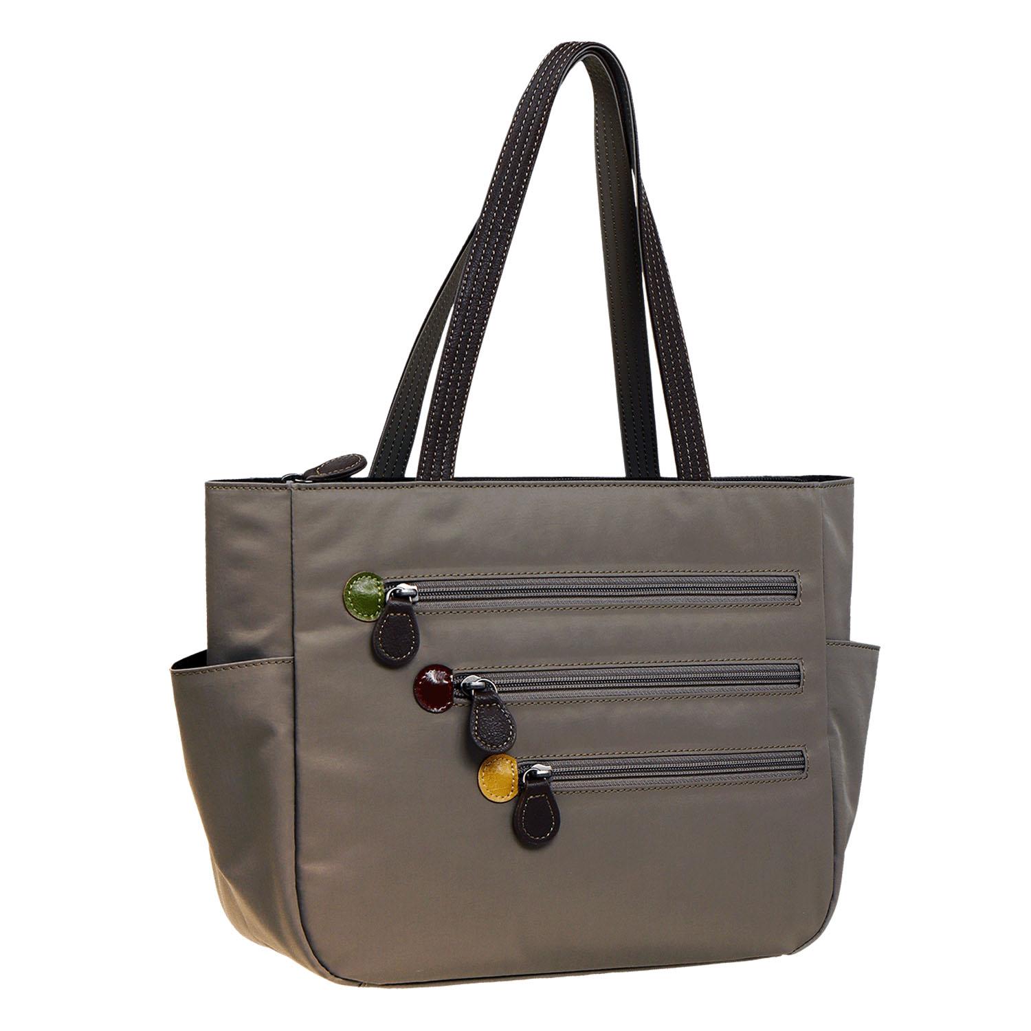 Color Fastener Tote Bag - Greige
