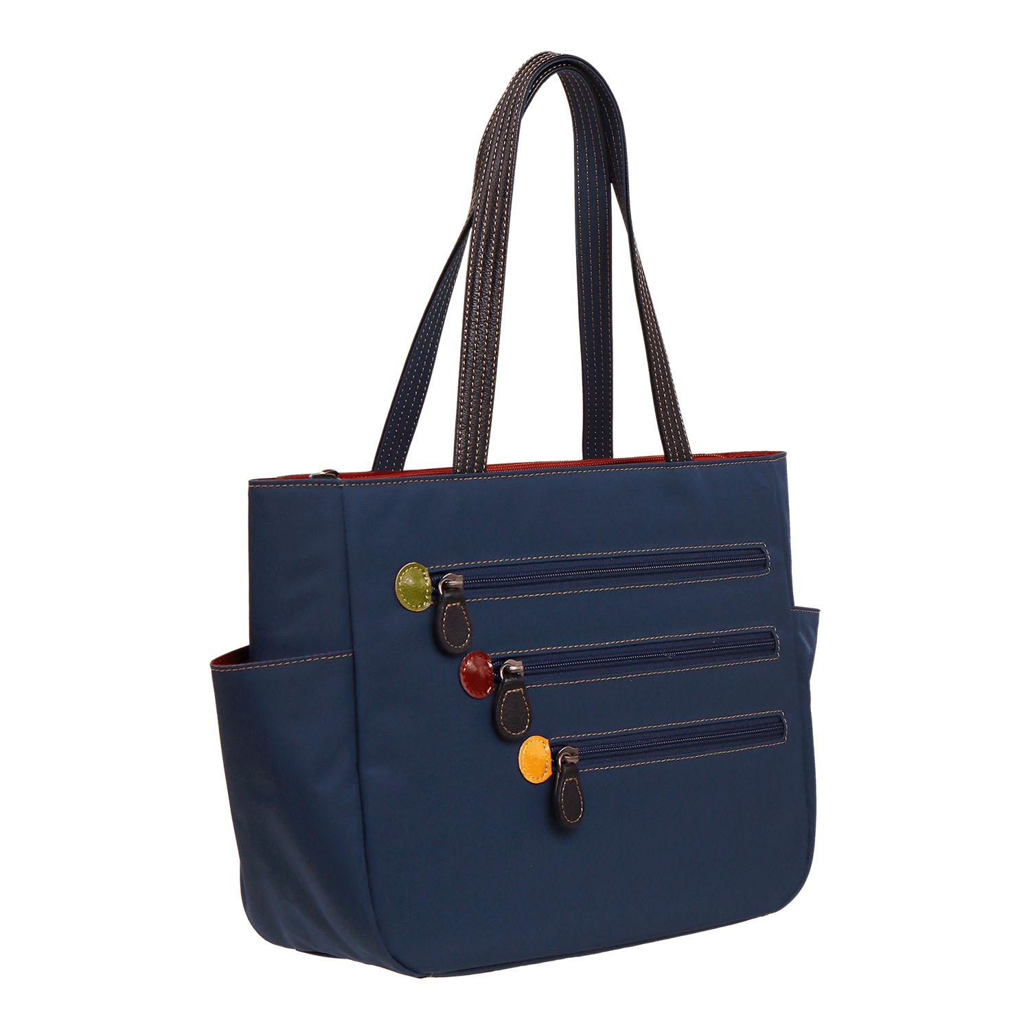 Color Fastener Tote Bag - Navy