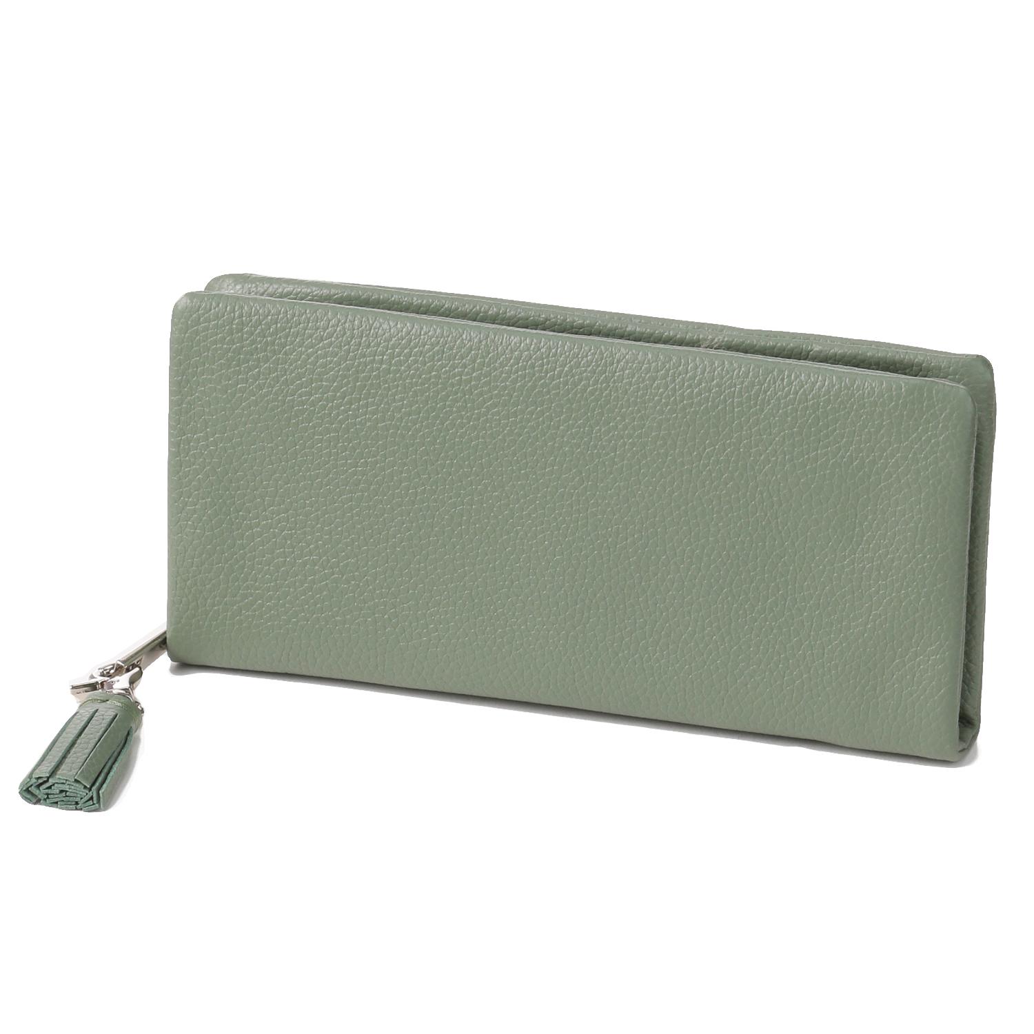 BEAURE SECOND Cowhide Leather Long Wallet - Olive