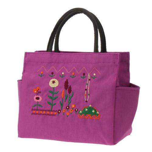 ATSUKO MATANO Embroidered Gusseted Tote Bag Stitch Garden