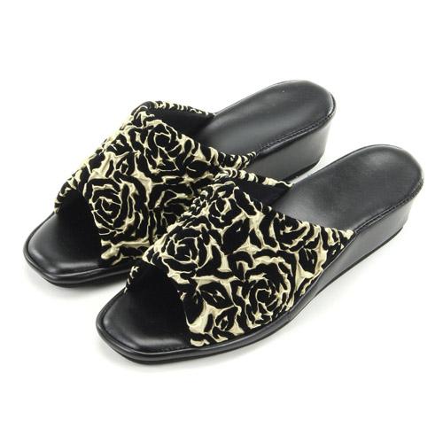 Rose Fuku-re Heeled Slippers