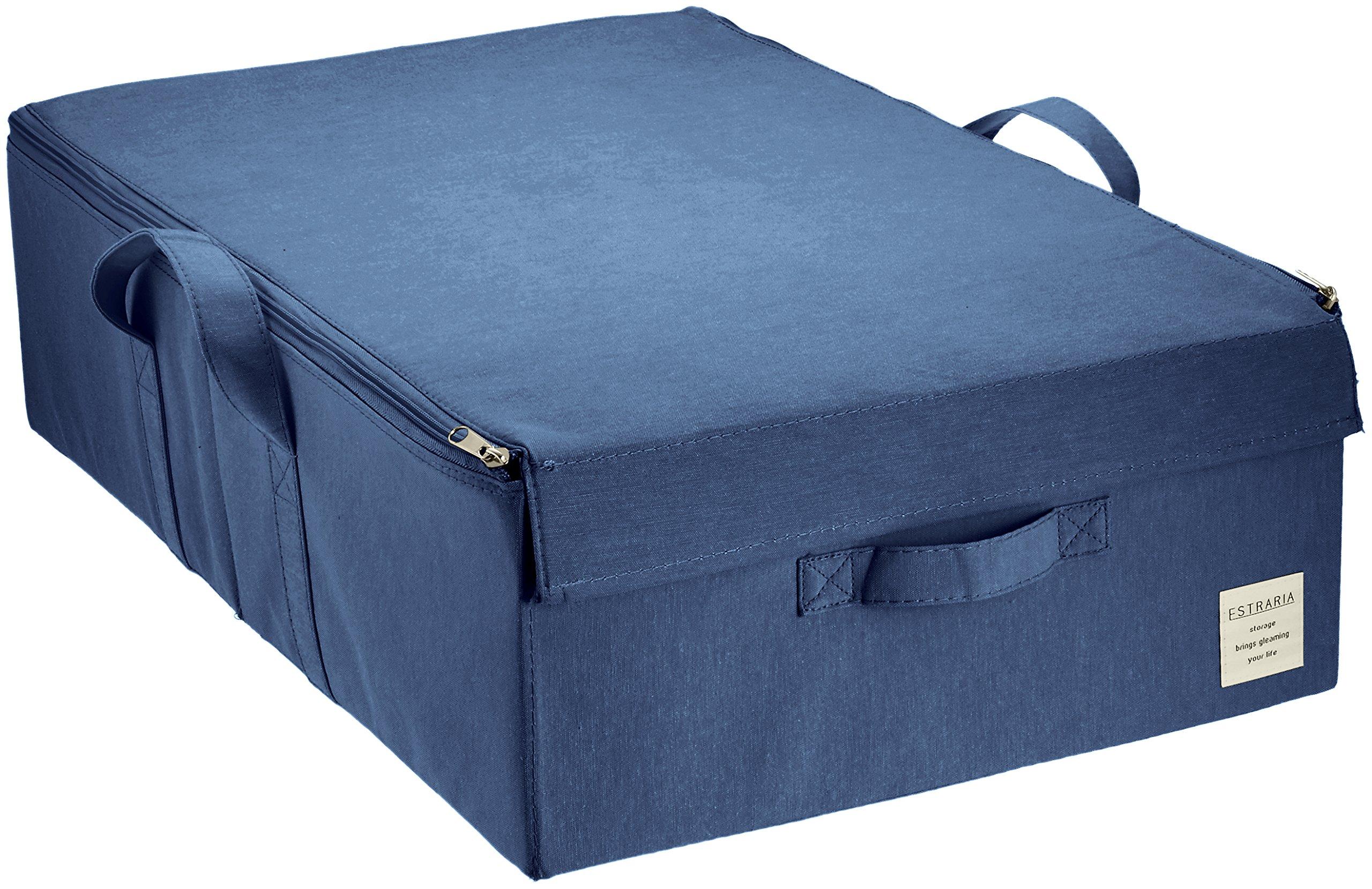 Toyo Case Strelia Nature Case Storage Box with Lid Under-Bed Storage Width 39 x Depth 60 x Height 18cm Blue ESTN-CBUB-BL
