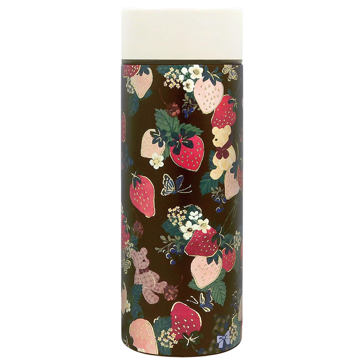 Tomoko Hayashi Stainless Steel Bottle 300ml 03 Strawberry and Teddy Bear