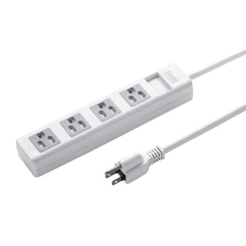 AC125V/15A x 5m Tap (4 outlets / 3-pin / 3-pin plug)