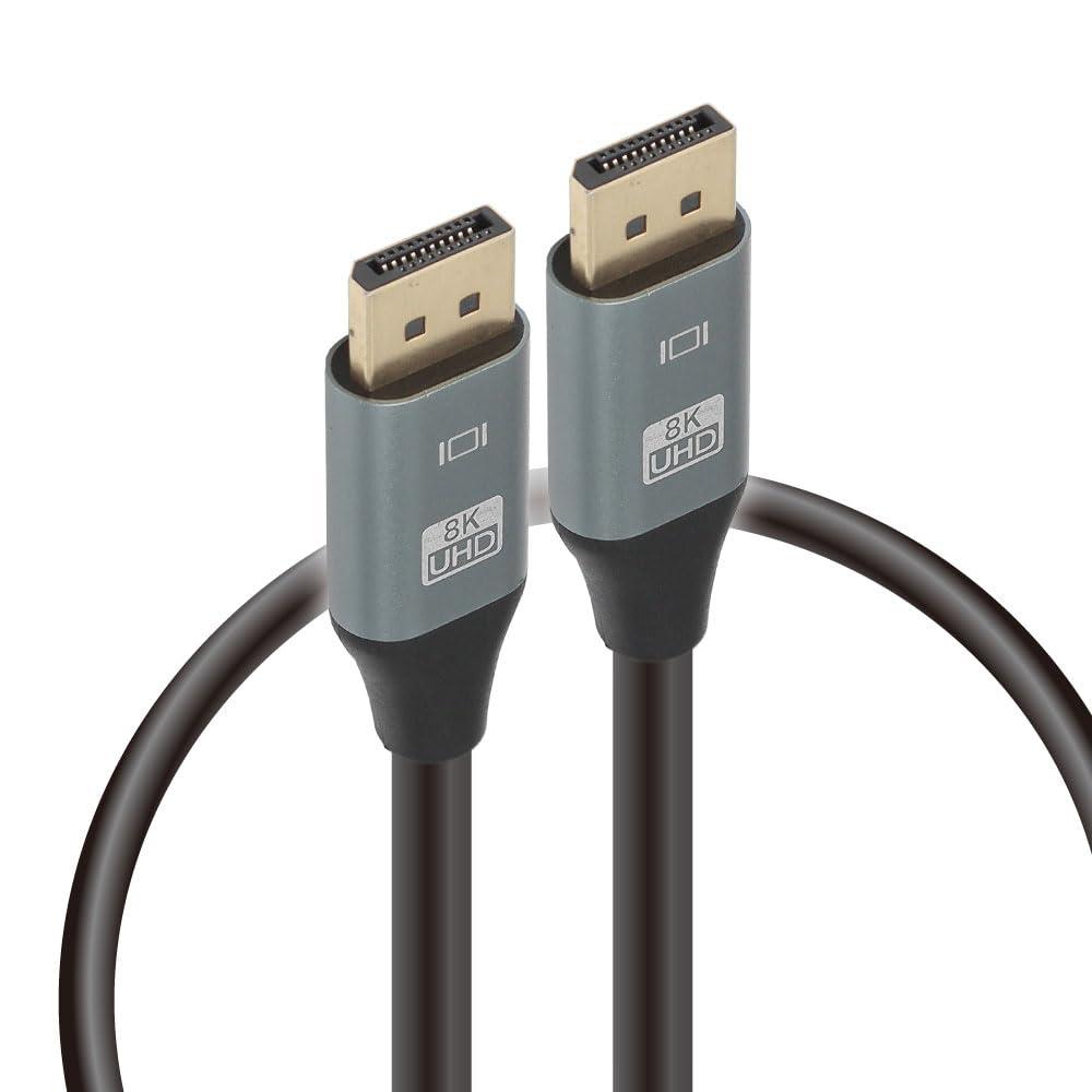 Japan Trust Technology DisplayPort Cable High-Definition 8K/60Hz Compatible 2m Black JTDISP8K-2M-BK