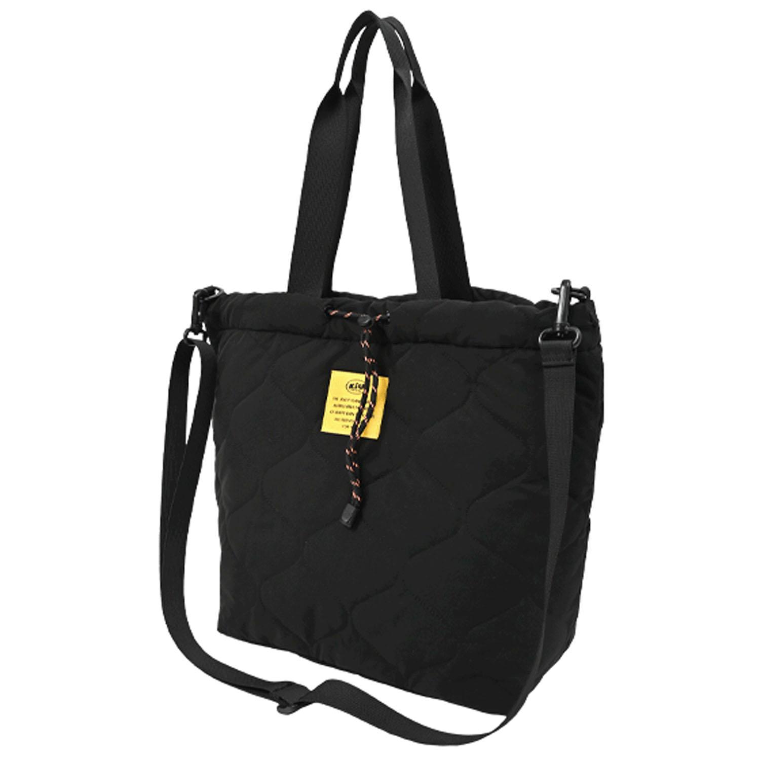 Kiu Padded Drawstring Tote Bag - Black