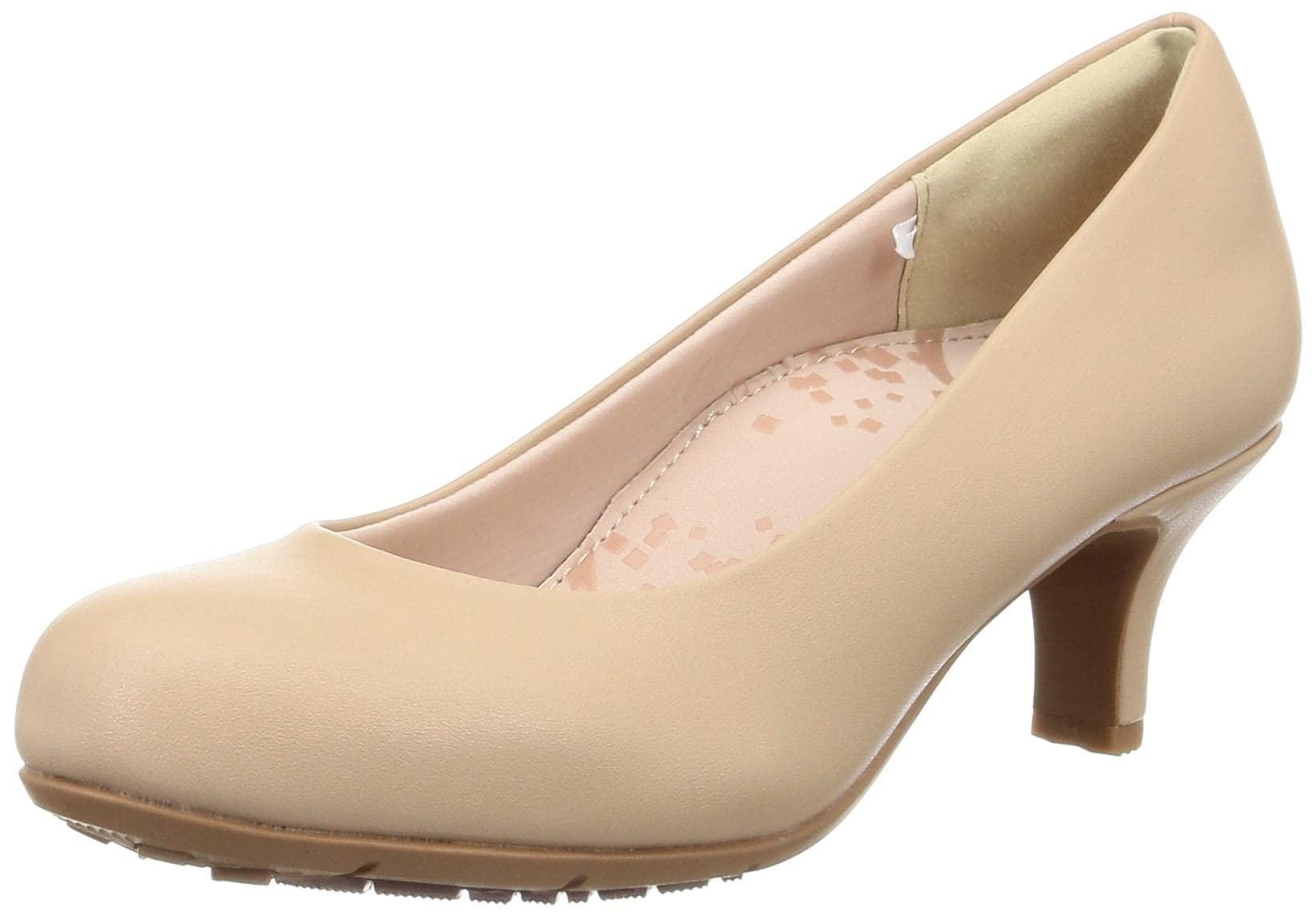 [Lady Worker] Pumps ASICS Trading Beauty Care Pumps Wide Fit 3E Equivalent Round Toe Women's LO-18610 Nude Beige 23.0 cm 3E