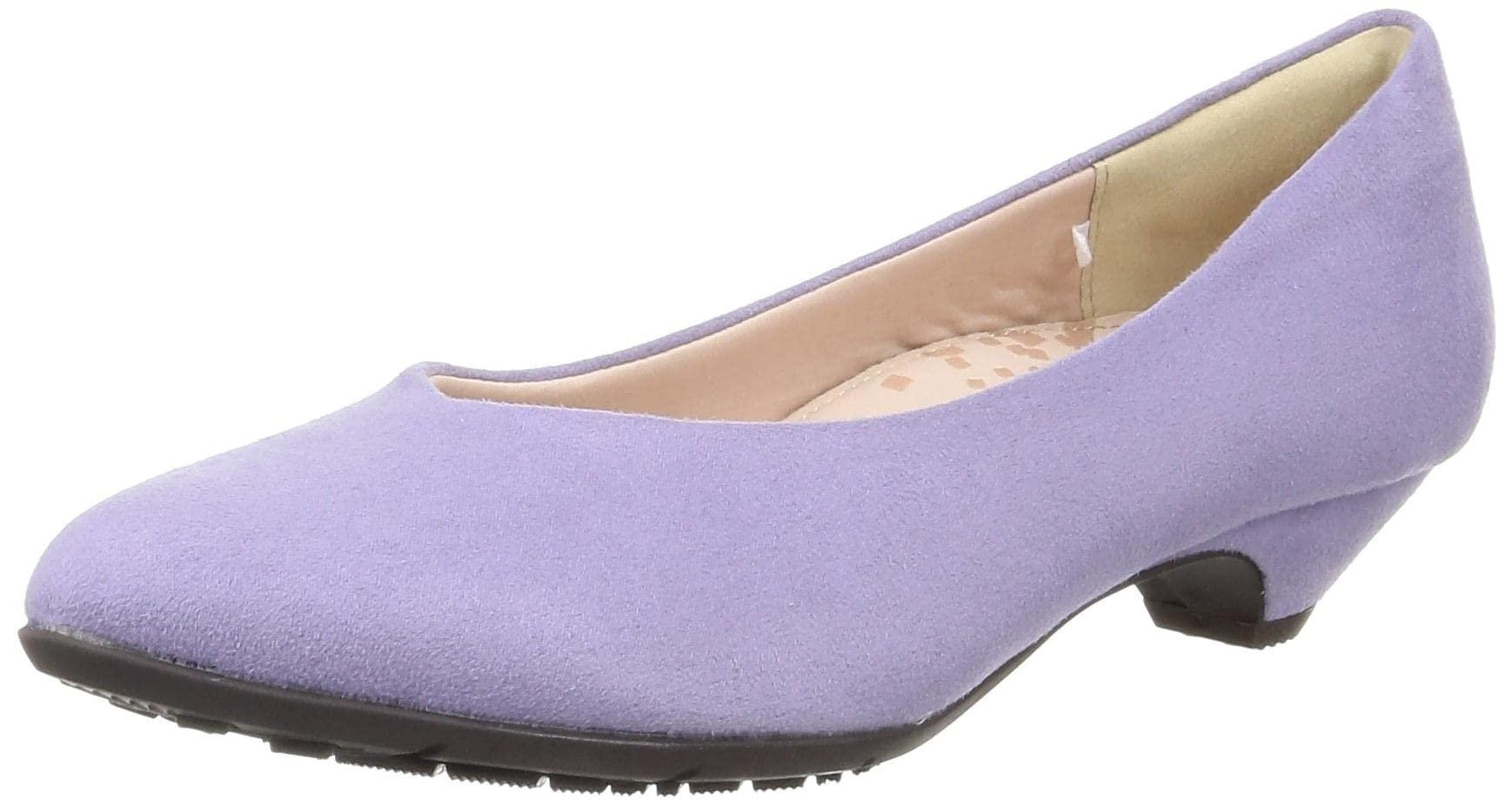 [Lady Worker] Pumps ASICS Trading Beauty Care Pumps Wide Width 3E Equivalent Pointed Toe Women's LO-18620 Light Purple 22.0 cm 3E