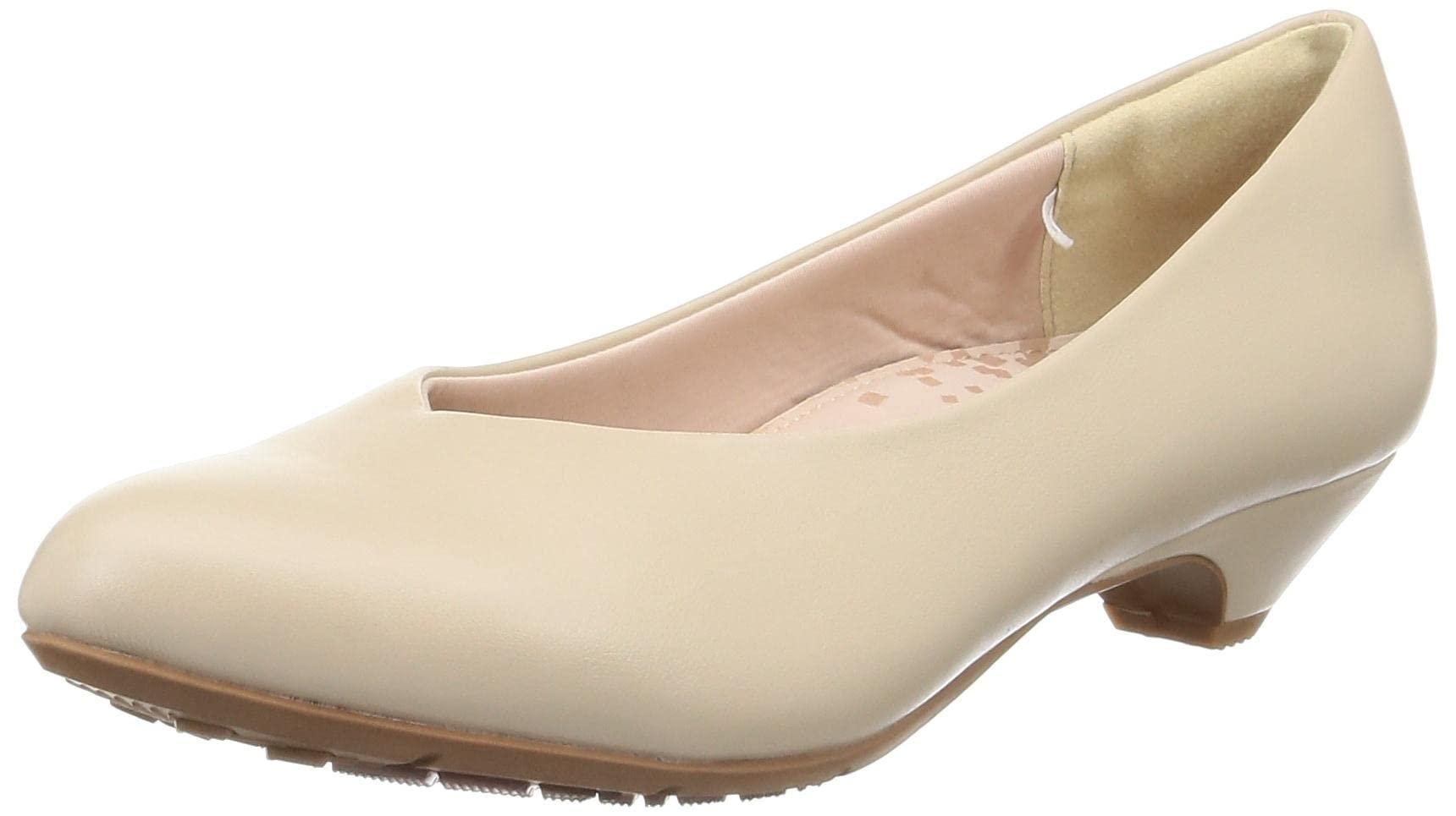 [Lady Worker] Pumps ASICS Trading Beauty Care Pumps Wide Width 3E Equivalent Pointed Toe Women's LO-18620 Light Beige 23.5 cm 3E