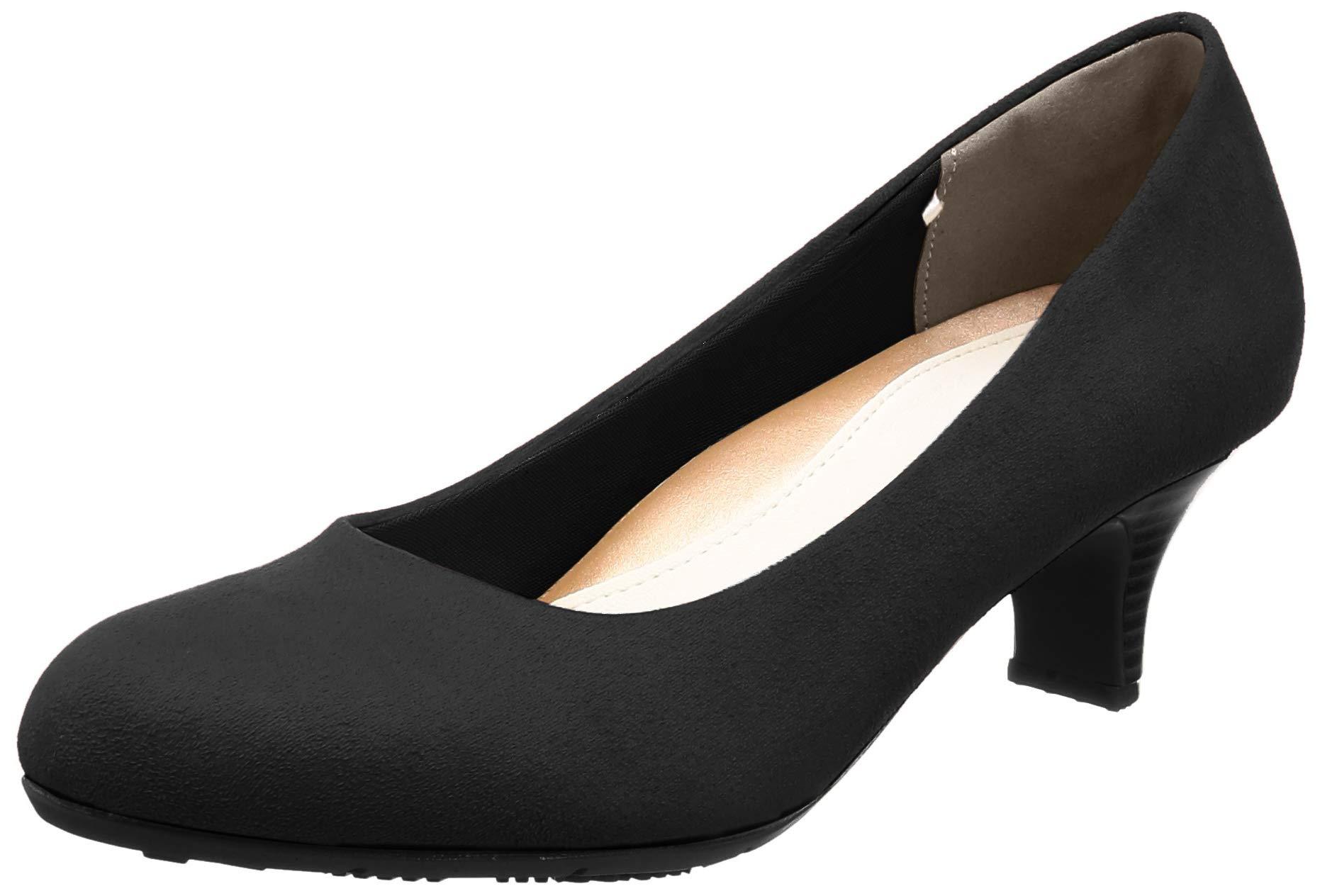 [Lady Worker] Pumps ASICS Trading Wide Fit 3E Equivalent 5.5cm Heel Round Toe Lightweight Pumps LO-16030 Black 22.5 cm 3E