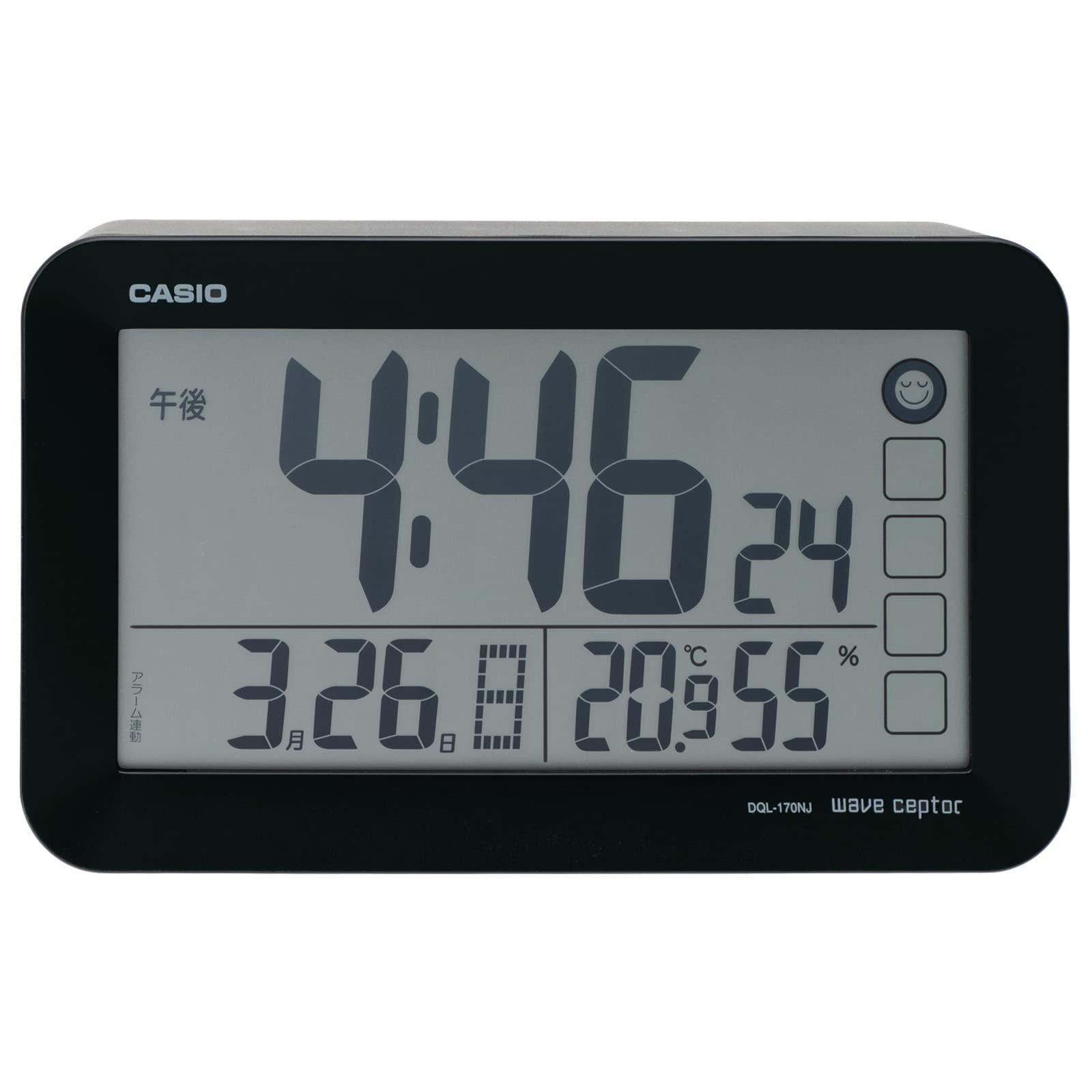 CASIO Alarm Clock Radio-Controlled Clock Table Clock Black Auto-Light Digital Snooze Light DQL-170NJ-1JF